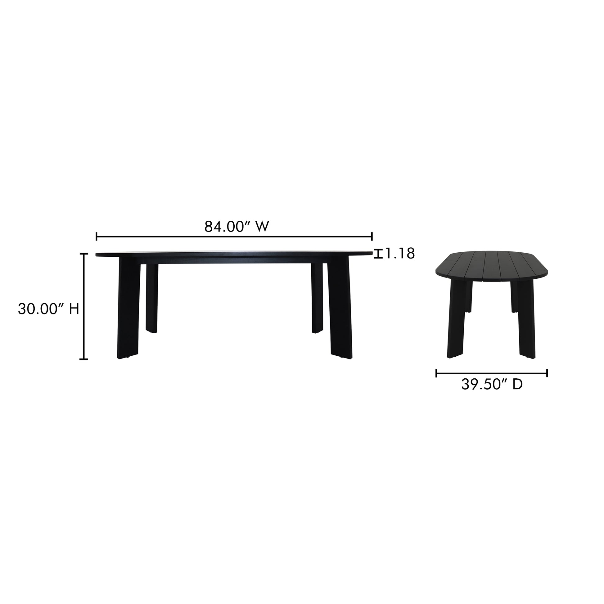 Delta Oval Outdoor Dining Table Black - Central Designs