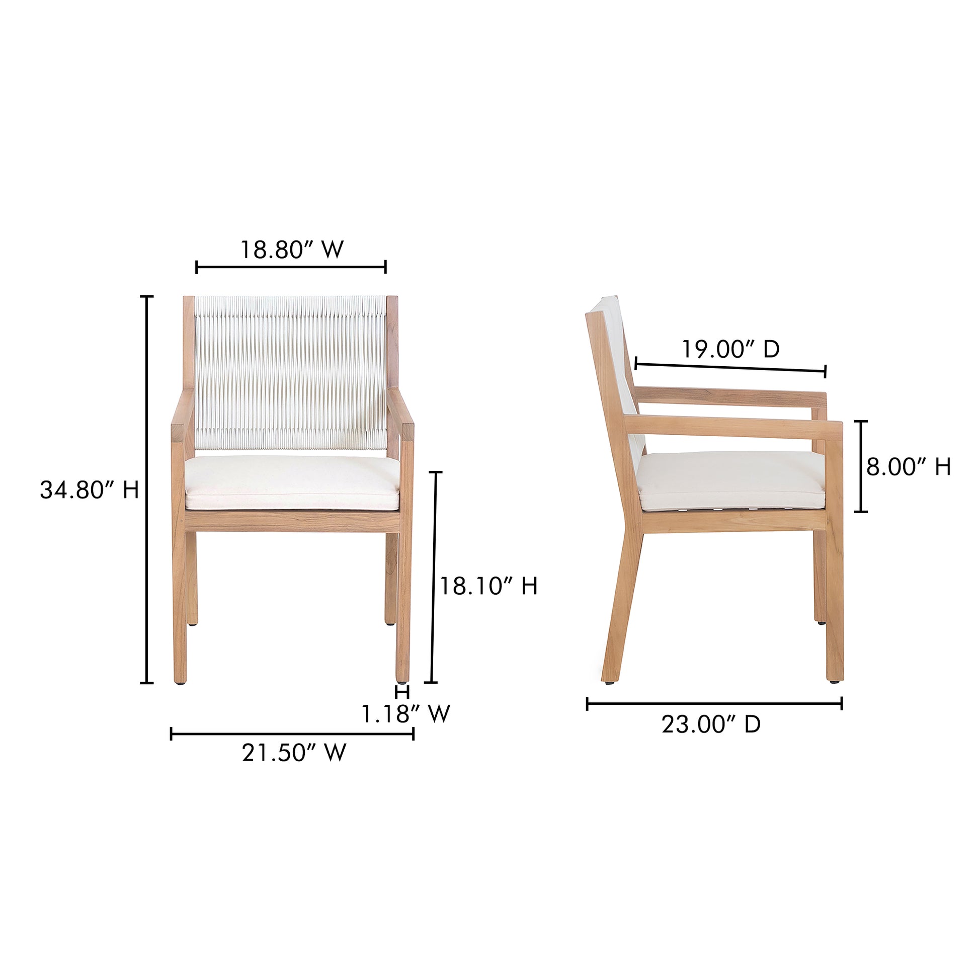 Luce Outdoor Dining Chair Natural - Central Designs