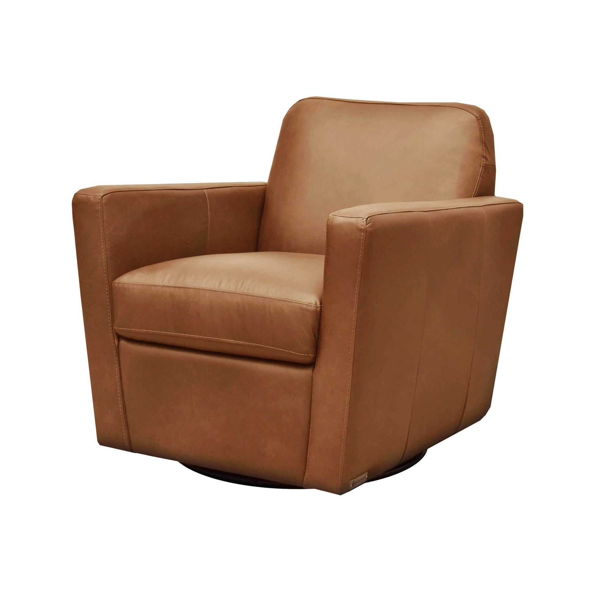 Cooper Swivel Club Chair - Cognac Leather - Central Designs