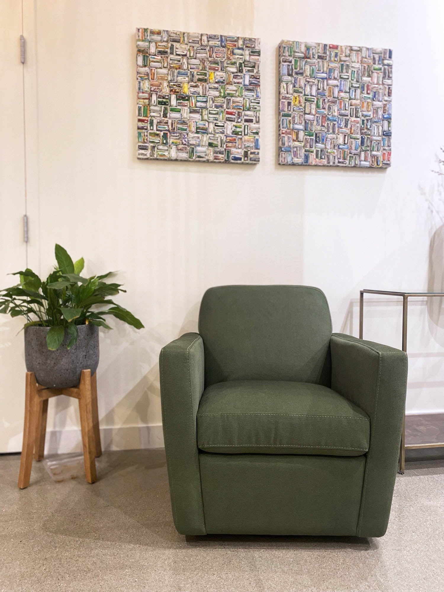 Cooper Swivel Club Chair - Forrest Green - Central Designs