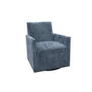 Riley Swivel Club Chair - Aqua Chenille - Central Designs