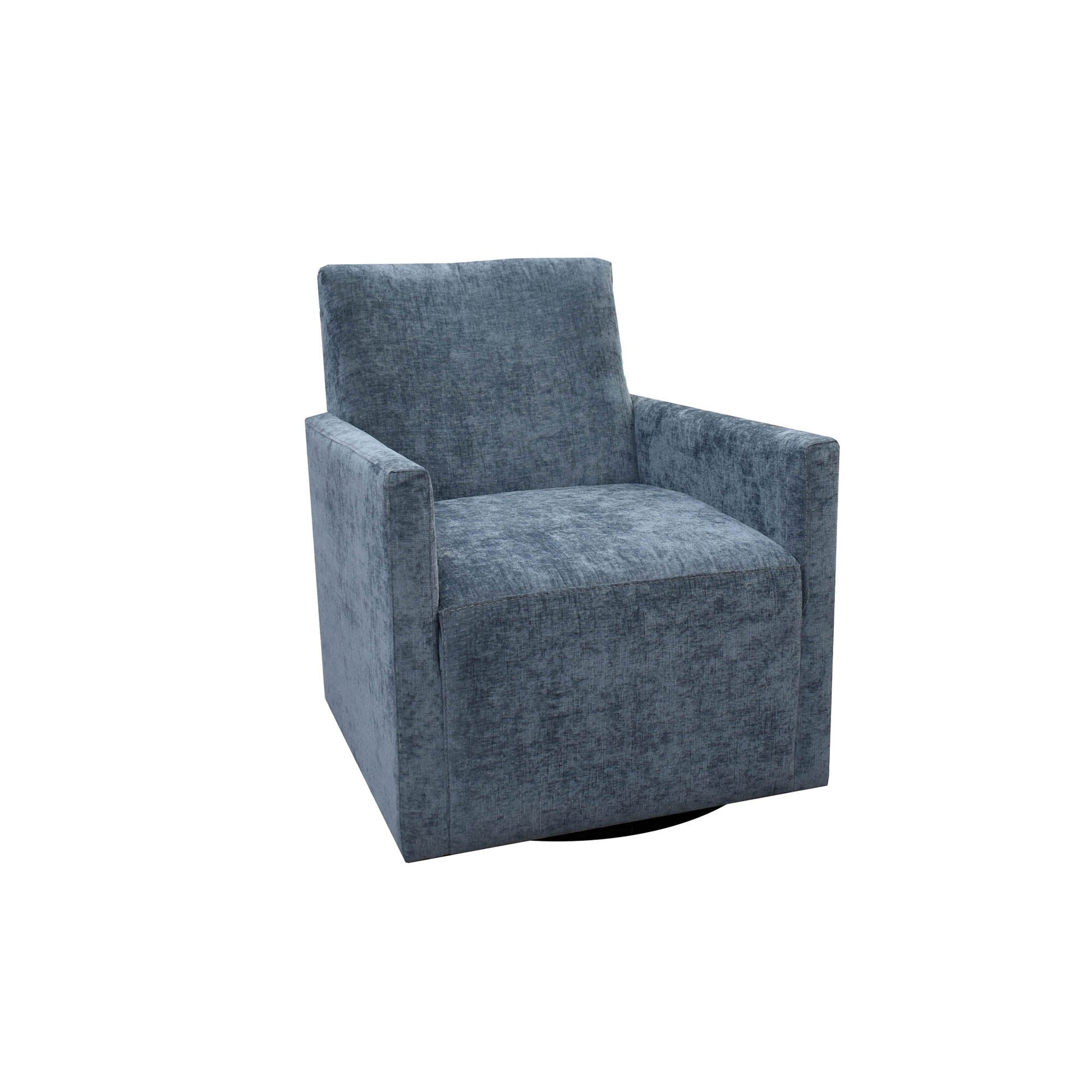 Riley Swivel Club Chair - Aqua Chenille - Central Designs