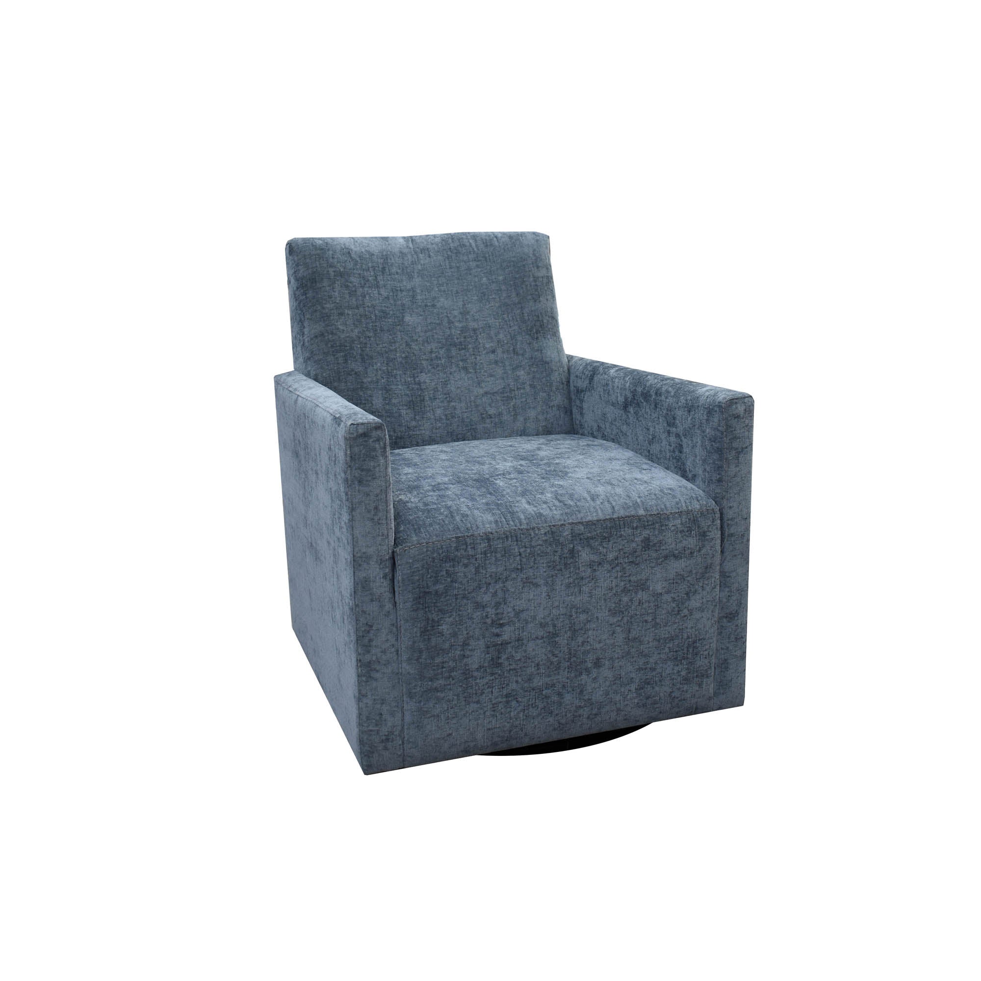 Riley Swivel Club Chair - Aqua Chenille - Central Designs