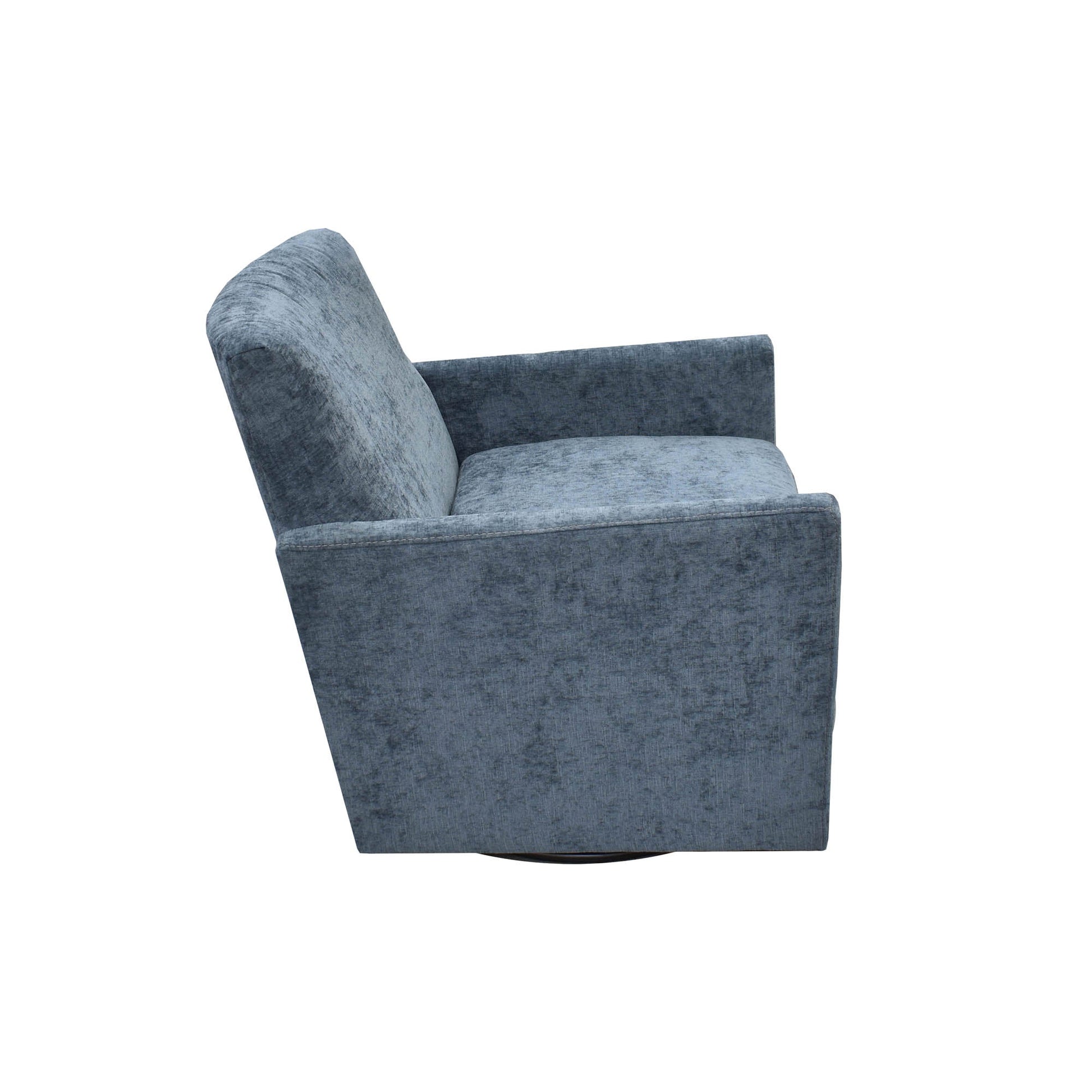 Riley Swivel Club Chair - Aqua Chenille - Central Designs