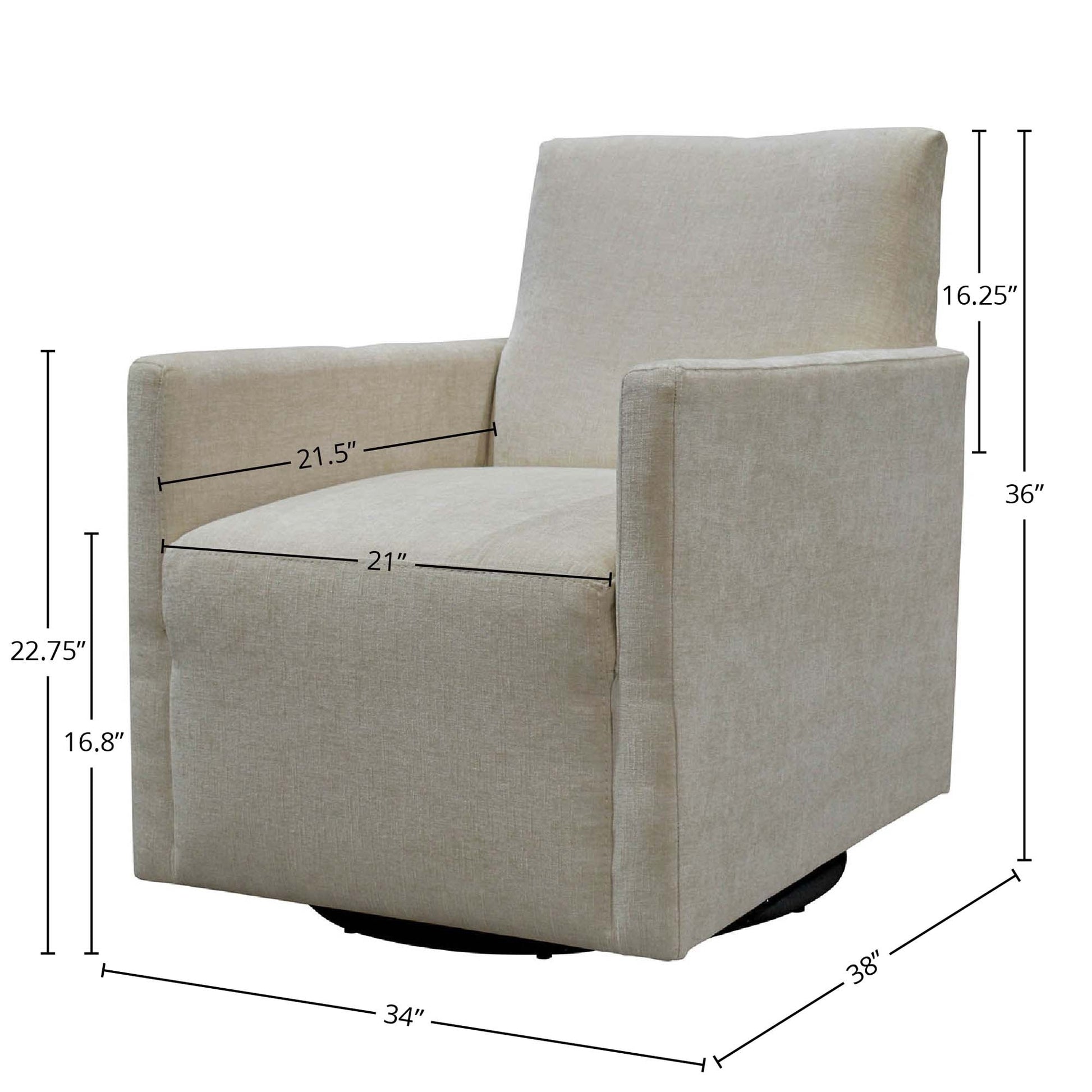Riley Swivel Club Chair - Ivory - Central Designs