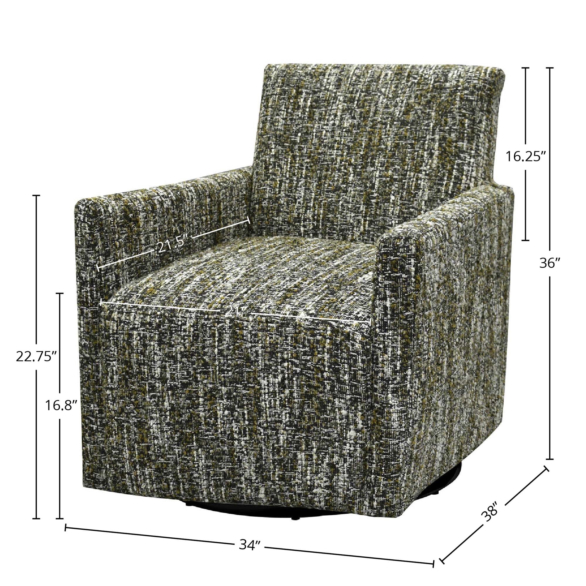 Riley Swivel Club Chair - Paris Green - Central Designs