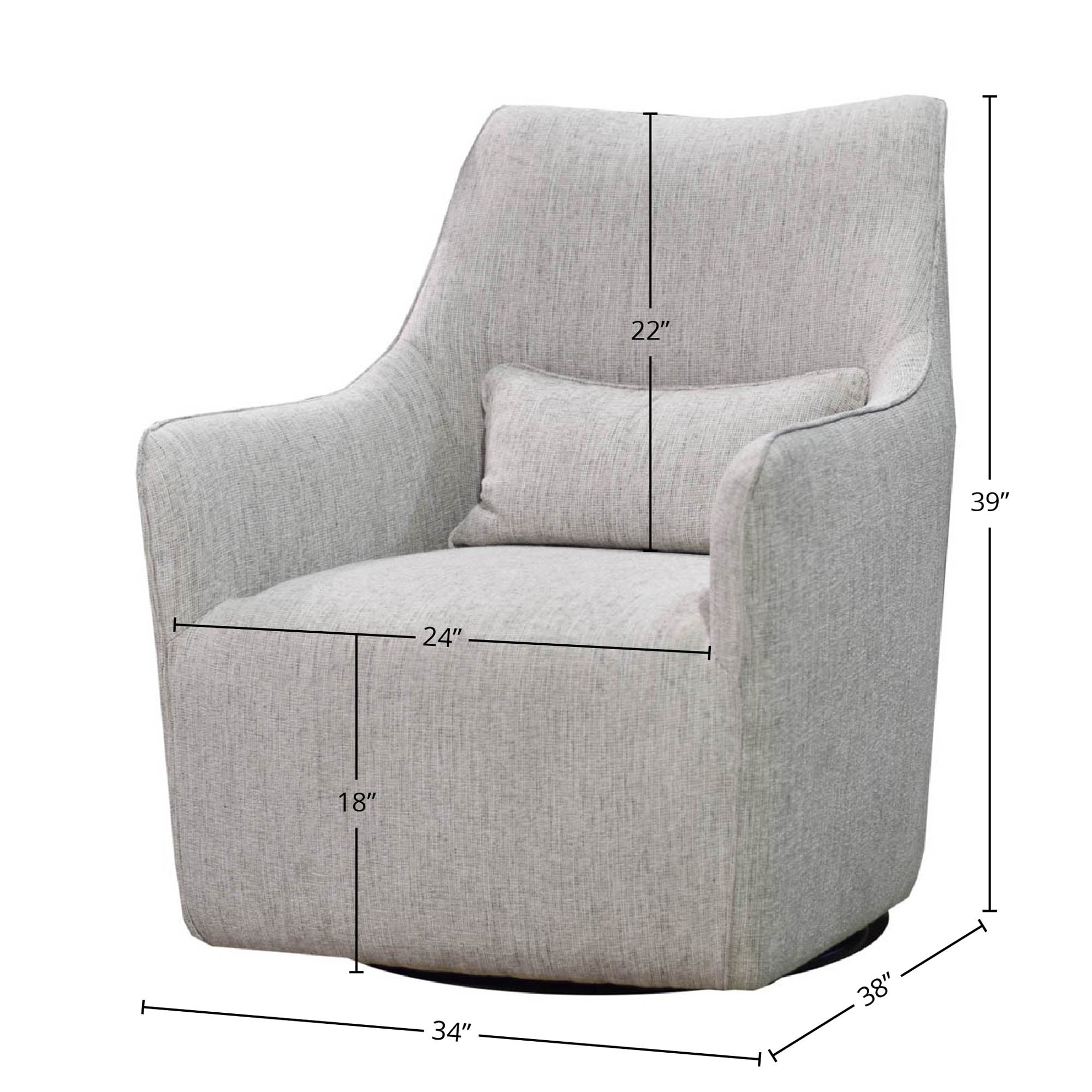 Lilith Swivel Chair - Woven Linen - Central Designs