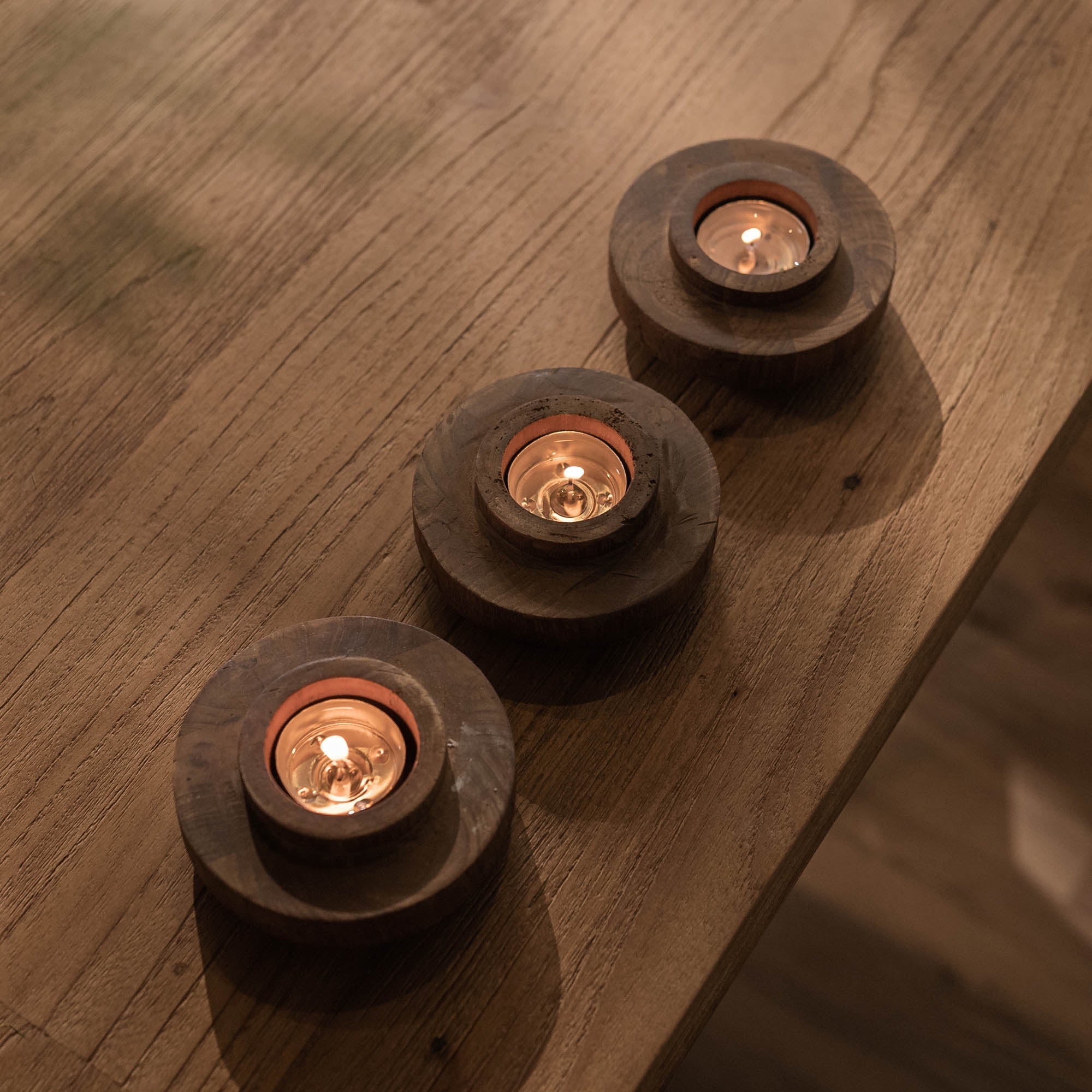 D - Bodhi Ring Candle Holder - Wood Grain - Central Designs