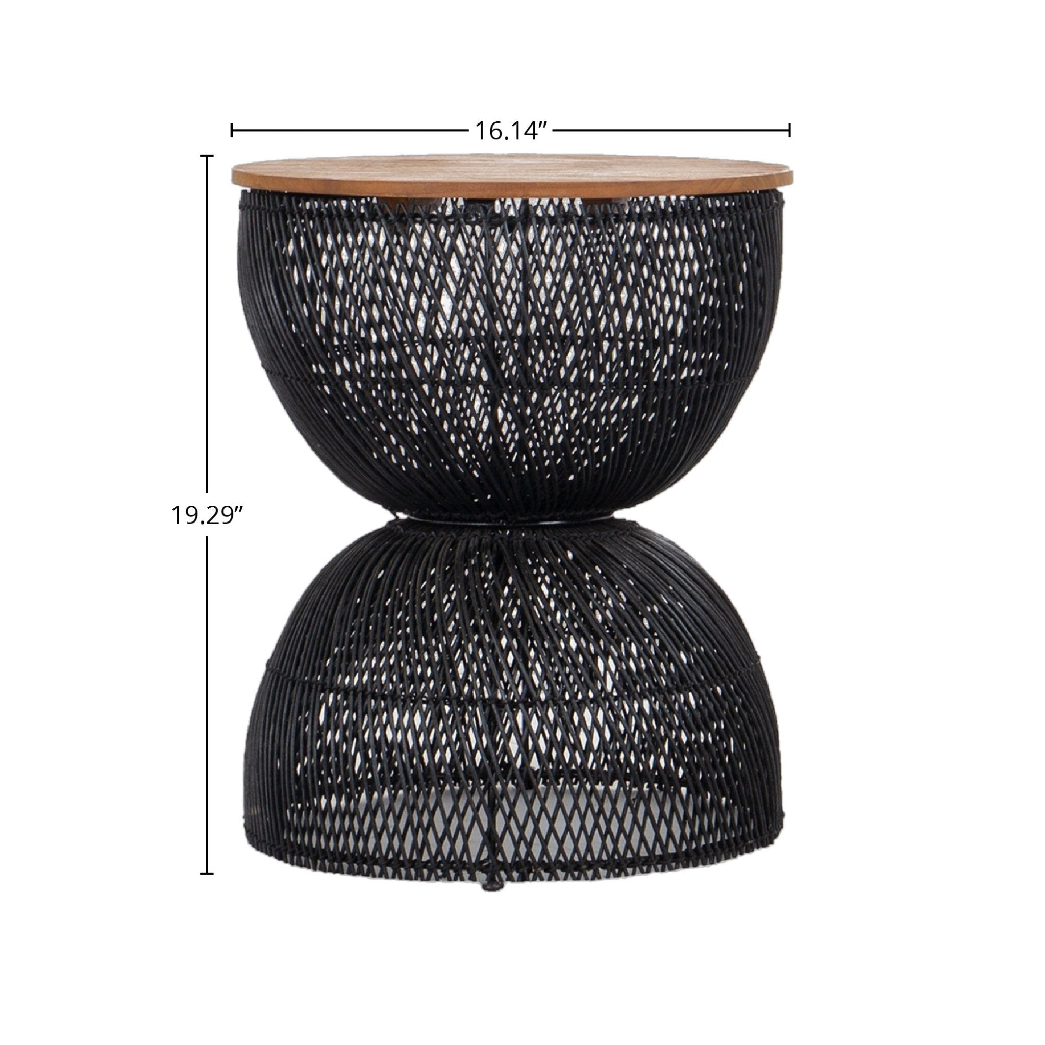 D - Bodhi Wave Side Table - Black - Central Designs