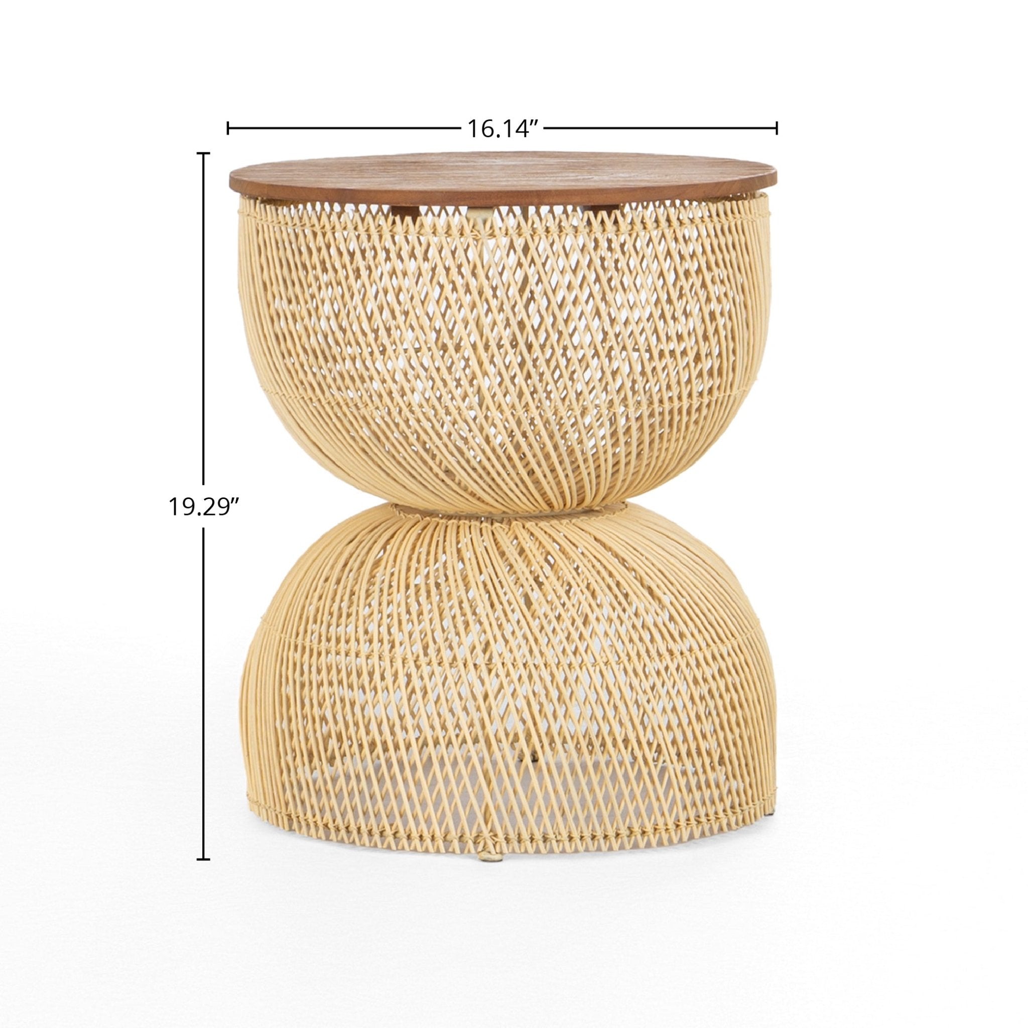 D - Bodhi Wave Side Table - Natural - Central Designs