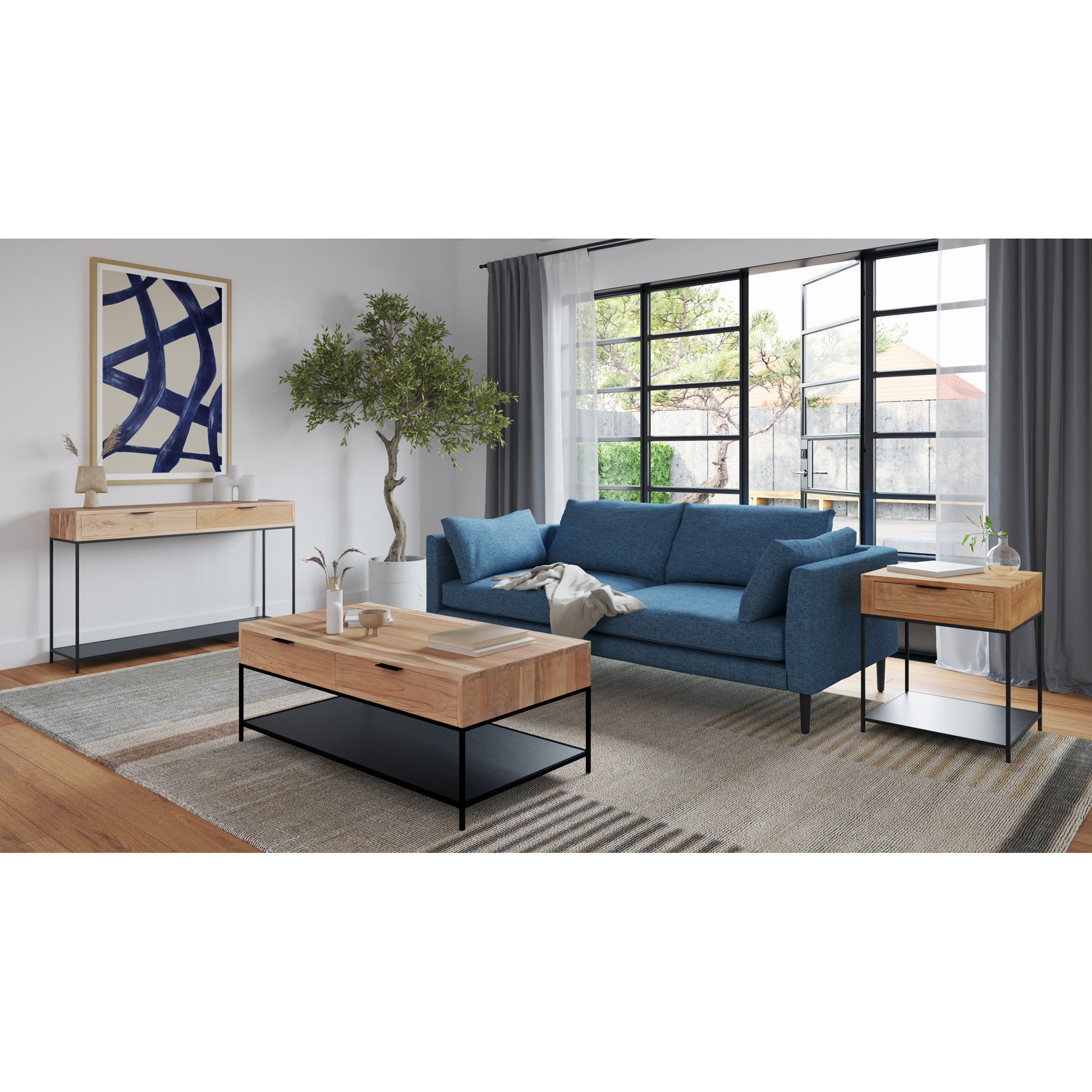 Joliet Console Table Natural - Central Designs