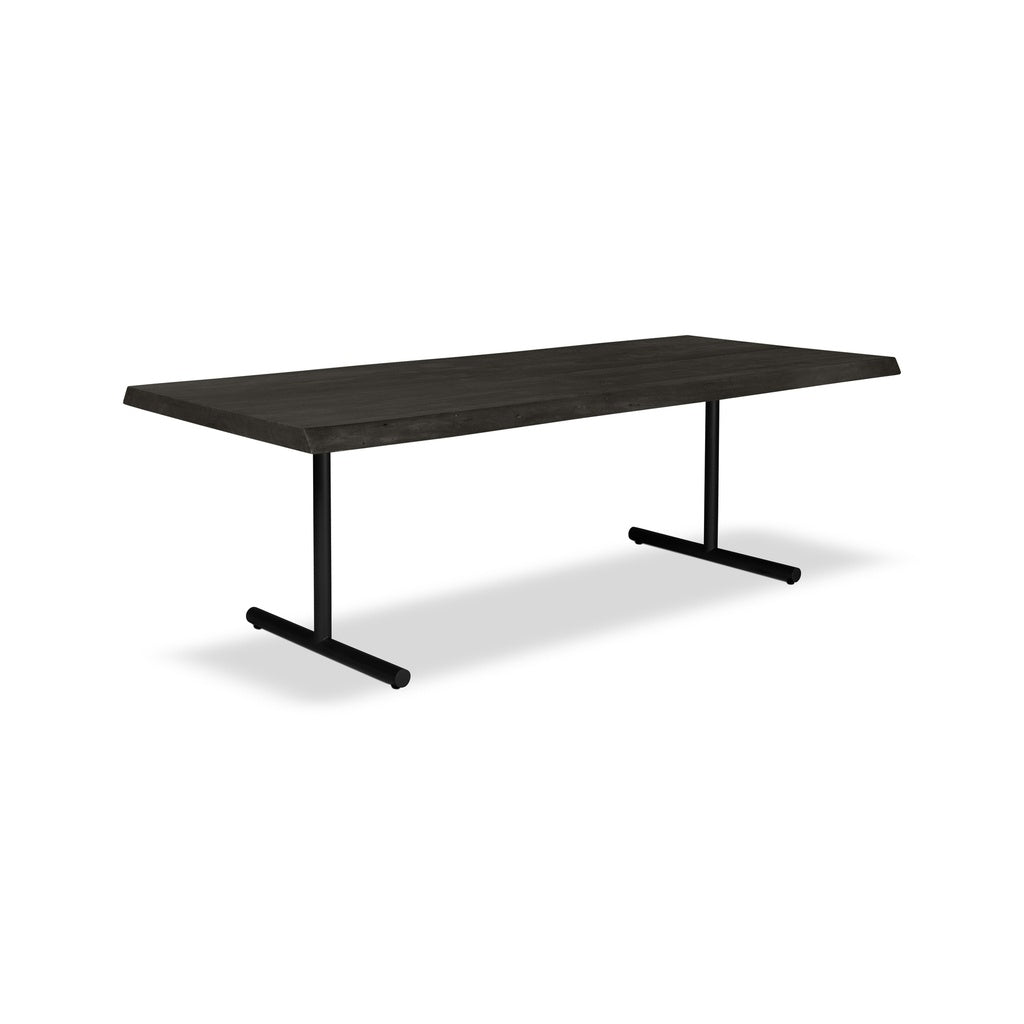 Brooks - Dining Table - T Base - 40" x 116" - Ebonized Top - Black Base