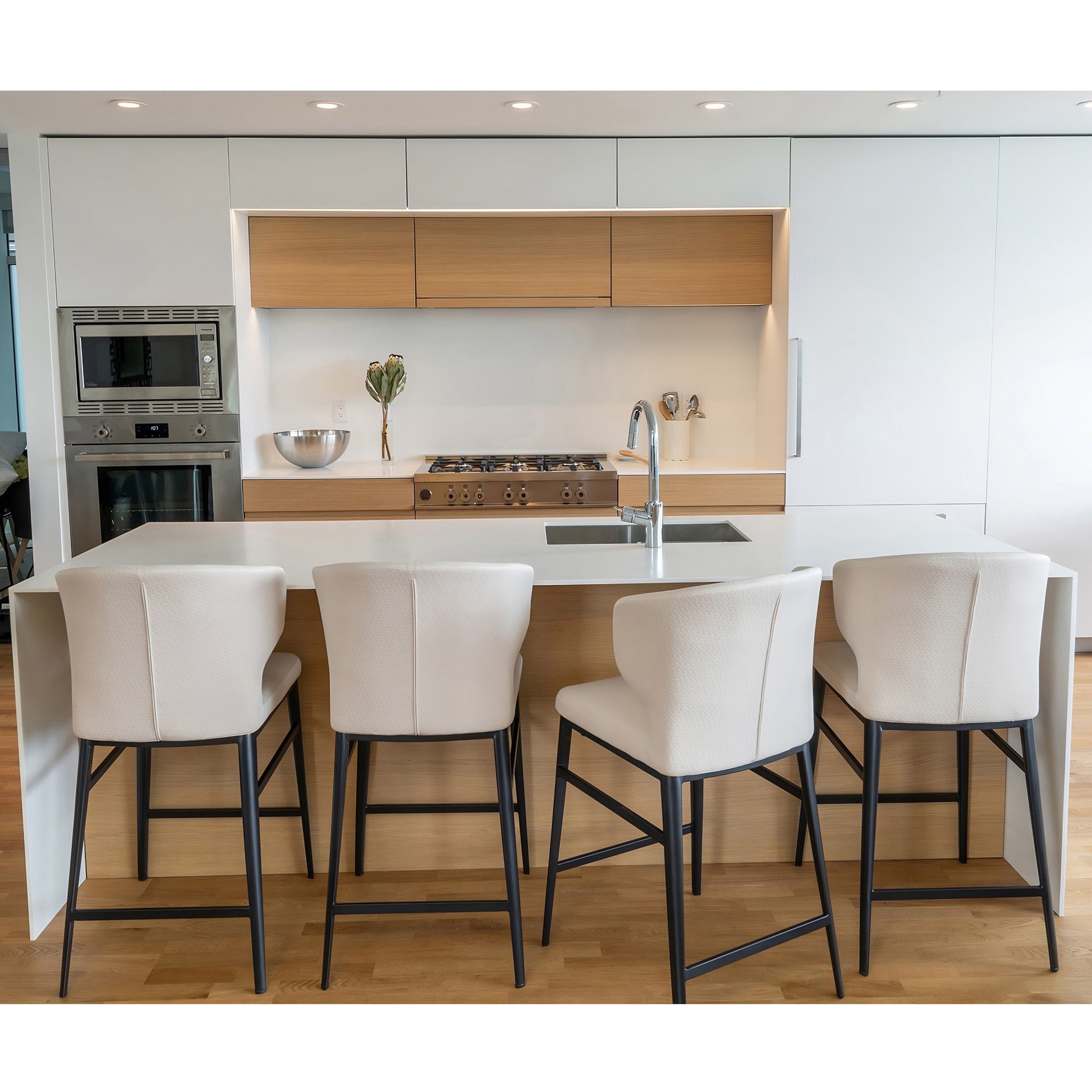 Delaney Counter Stool Beige - Central Designs