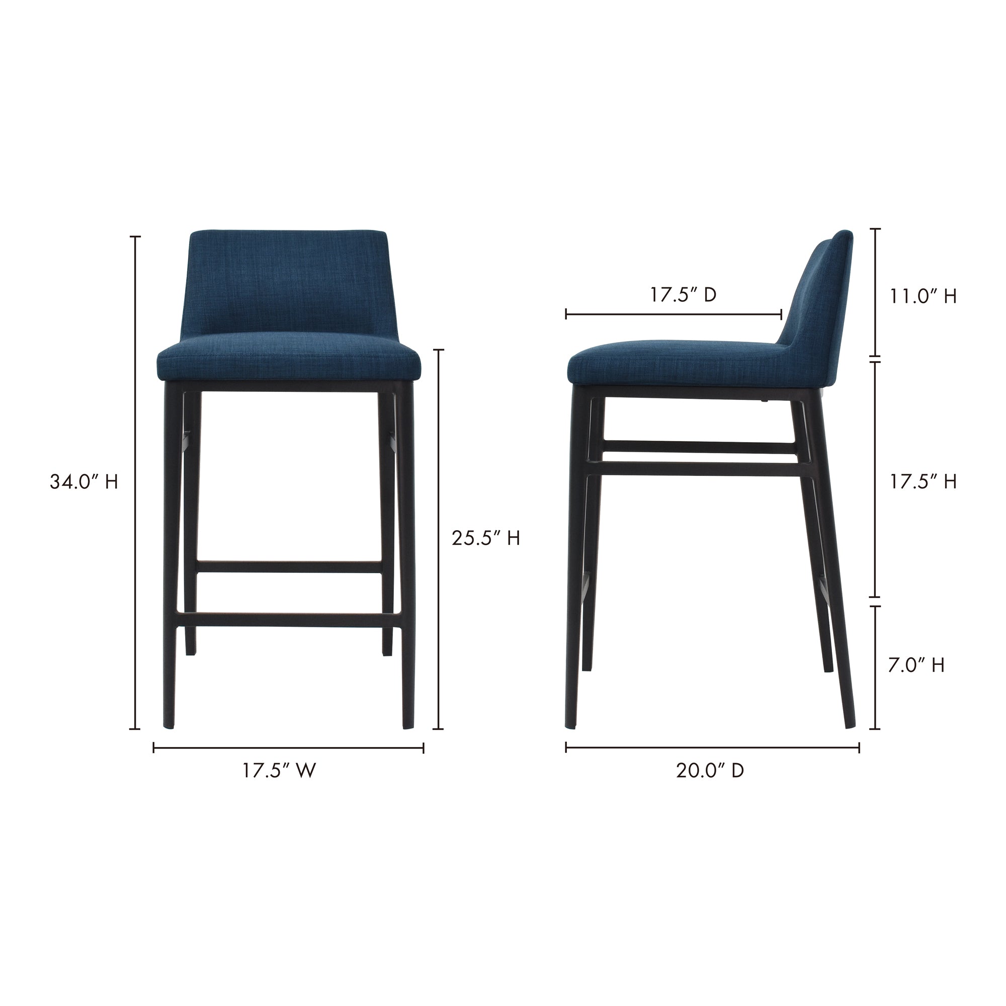 Baron Counter Stool Blue - Central Designs