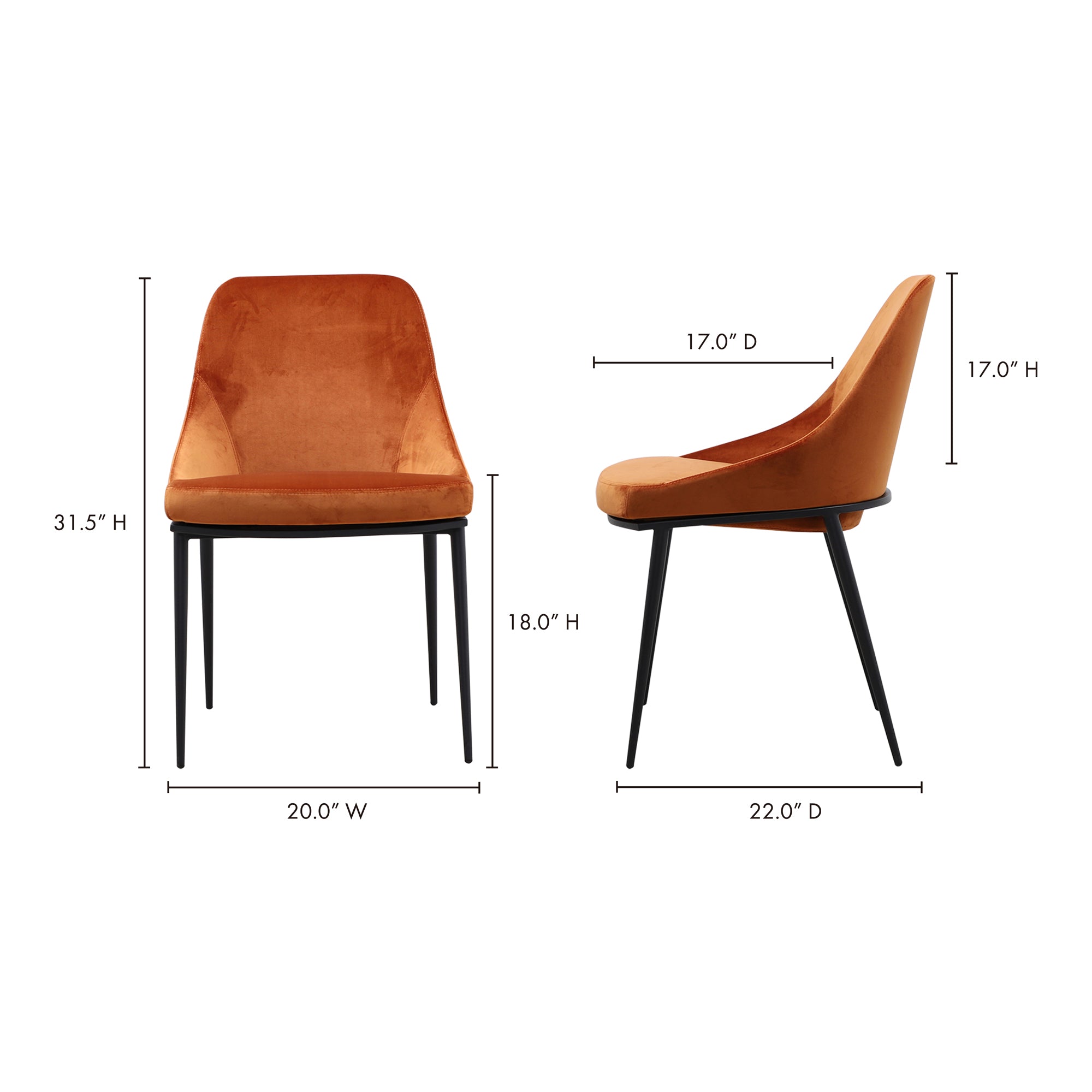 Sedona Dining Chair Amber - Set Of Two - Central Designs