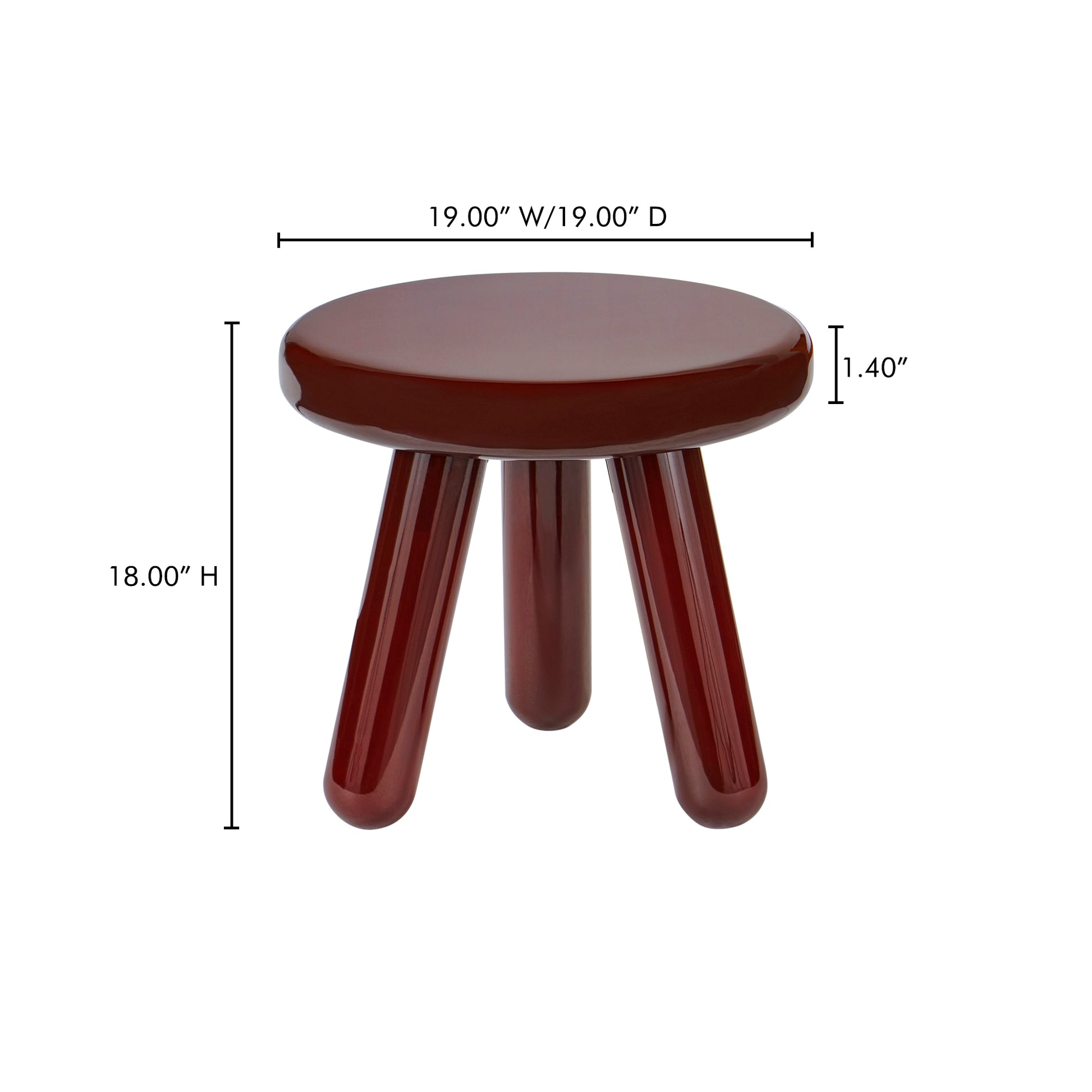 Joy Accent Table Deep Red Lacquer - Central Designs