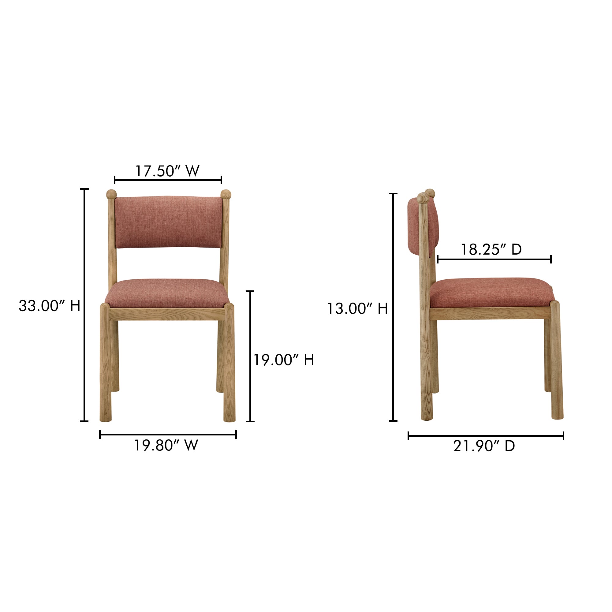 Villetta Dining Chair Deep Pink - Set Of Two