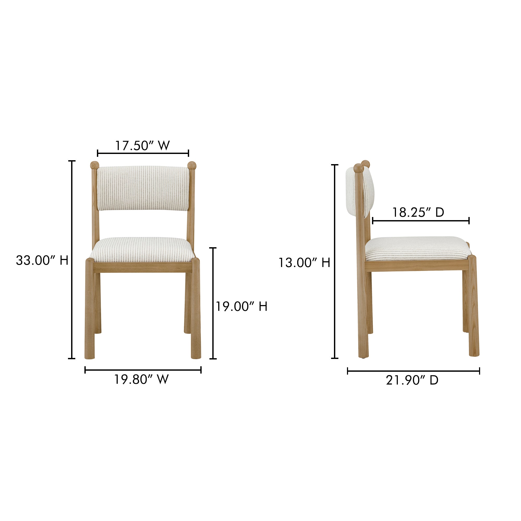 Villetta Dining Chair Stripe - Set Of Two - Central Designs