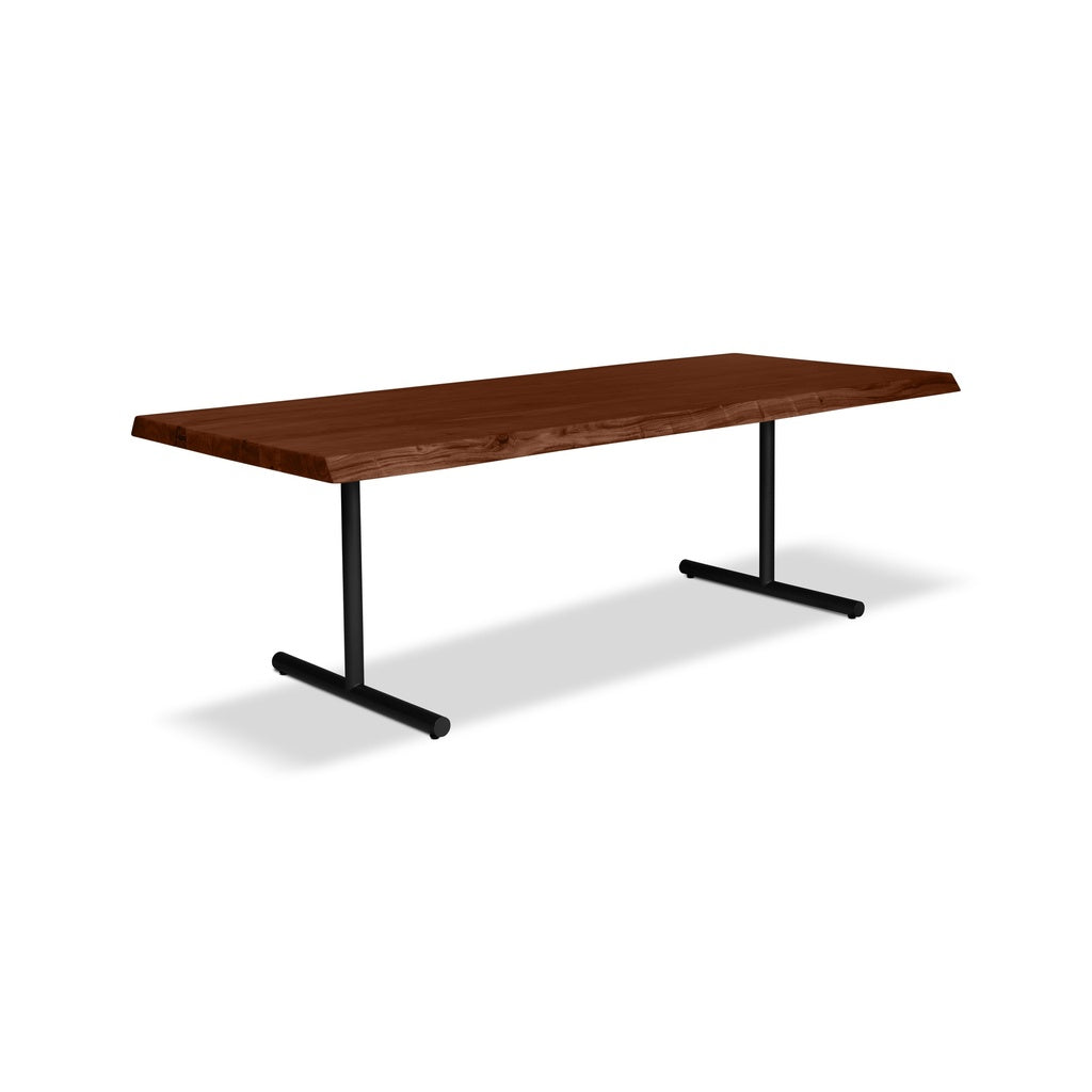 Brooks - Dining Table - T Base - 40" x 116" - Americano Top - Black Base