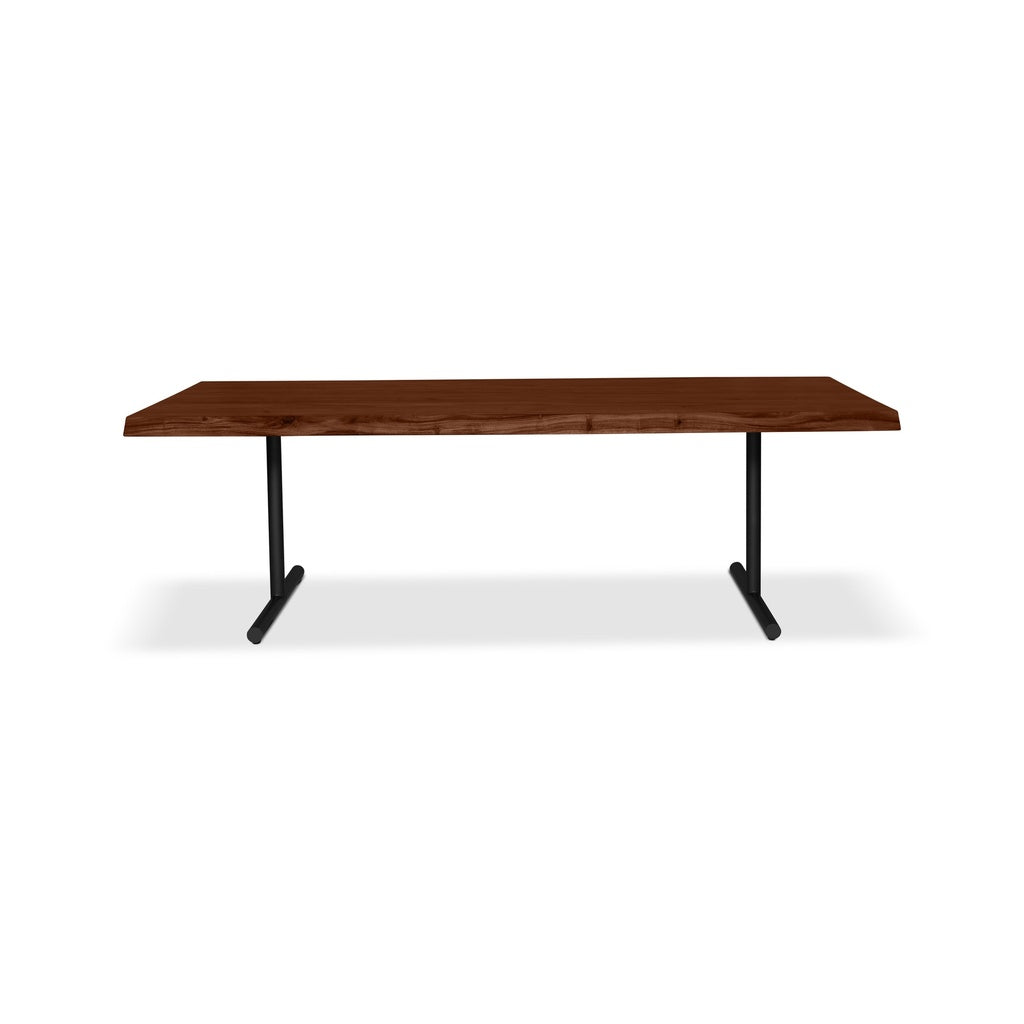 Brooks - Dining Table - T Base - 40" x 116" - Americano Top - Black Base