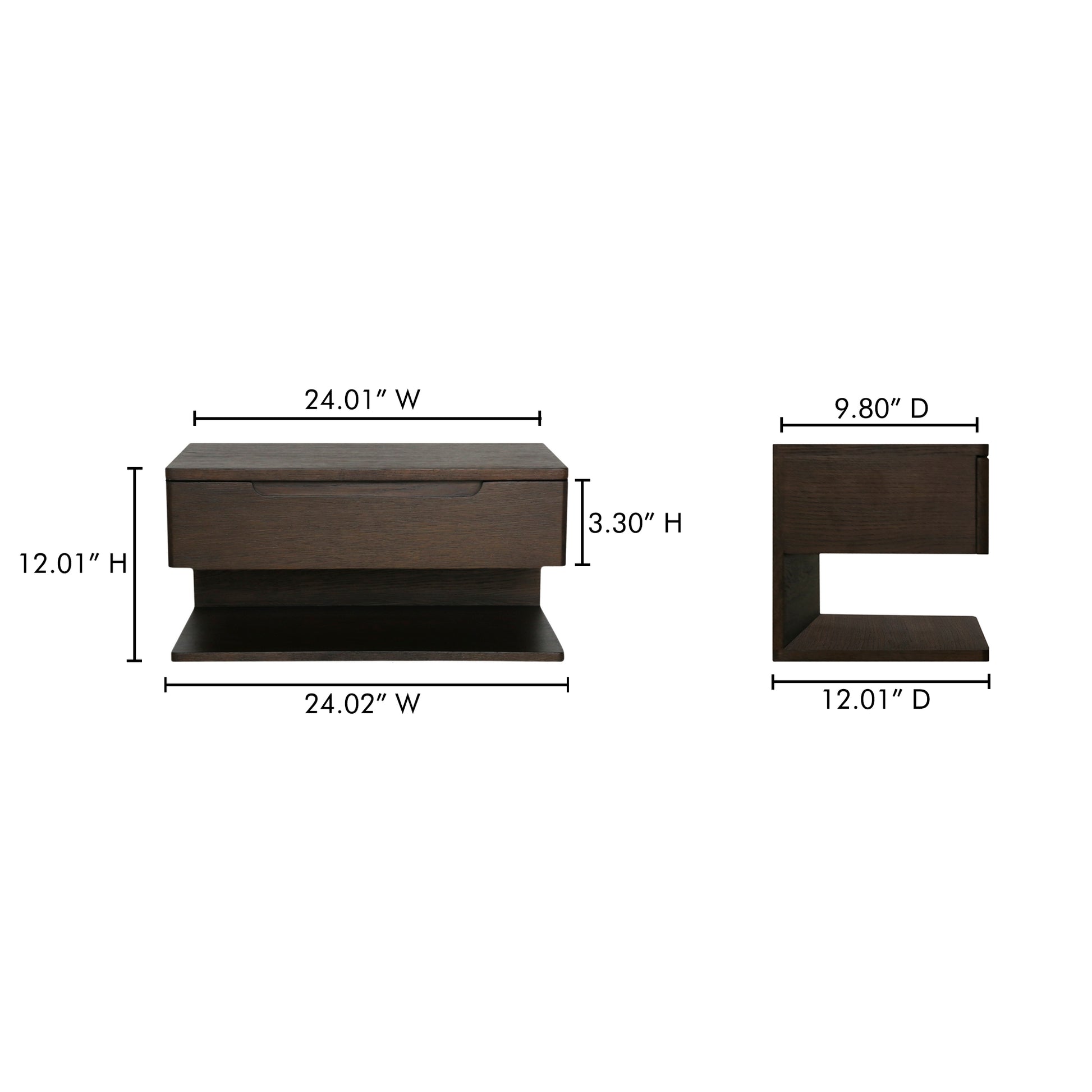 Jonah Floating Nightstand Dark Brown - Central Designs