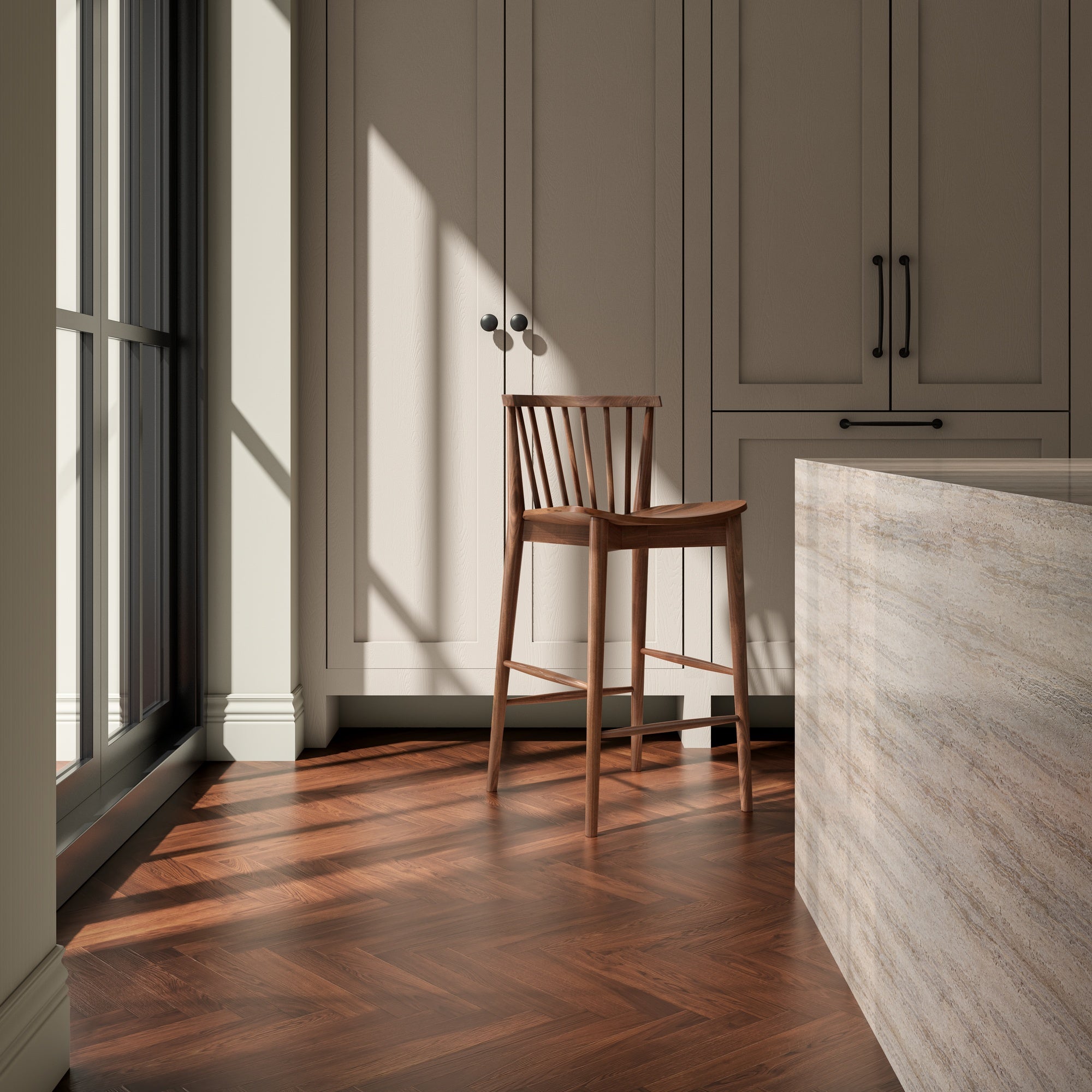 Marley Counter Stool Walnut - Central Designs