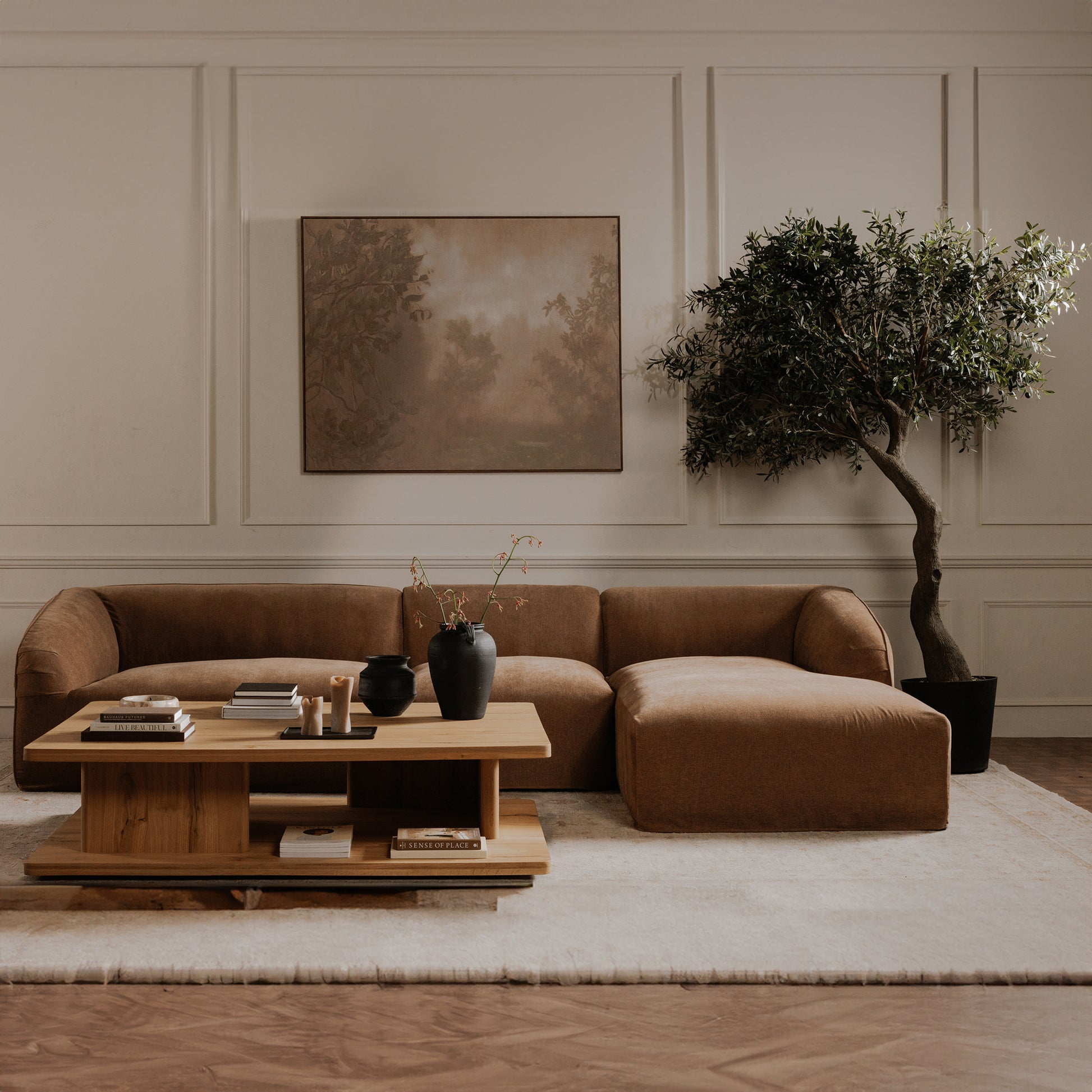 Casey Large Coffee Table Rustic Oak - Central Designs