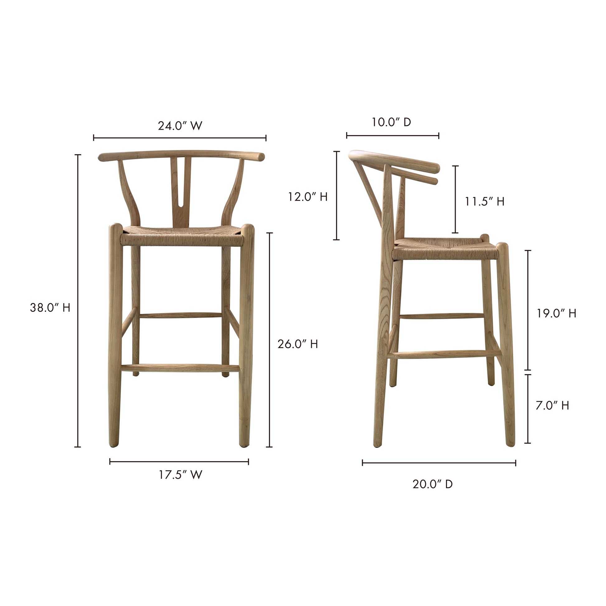 Ventana Counter Stool Natural - Central Designs