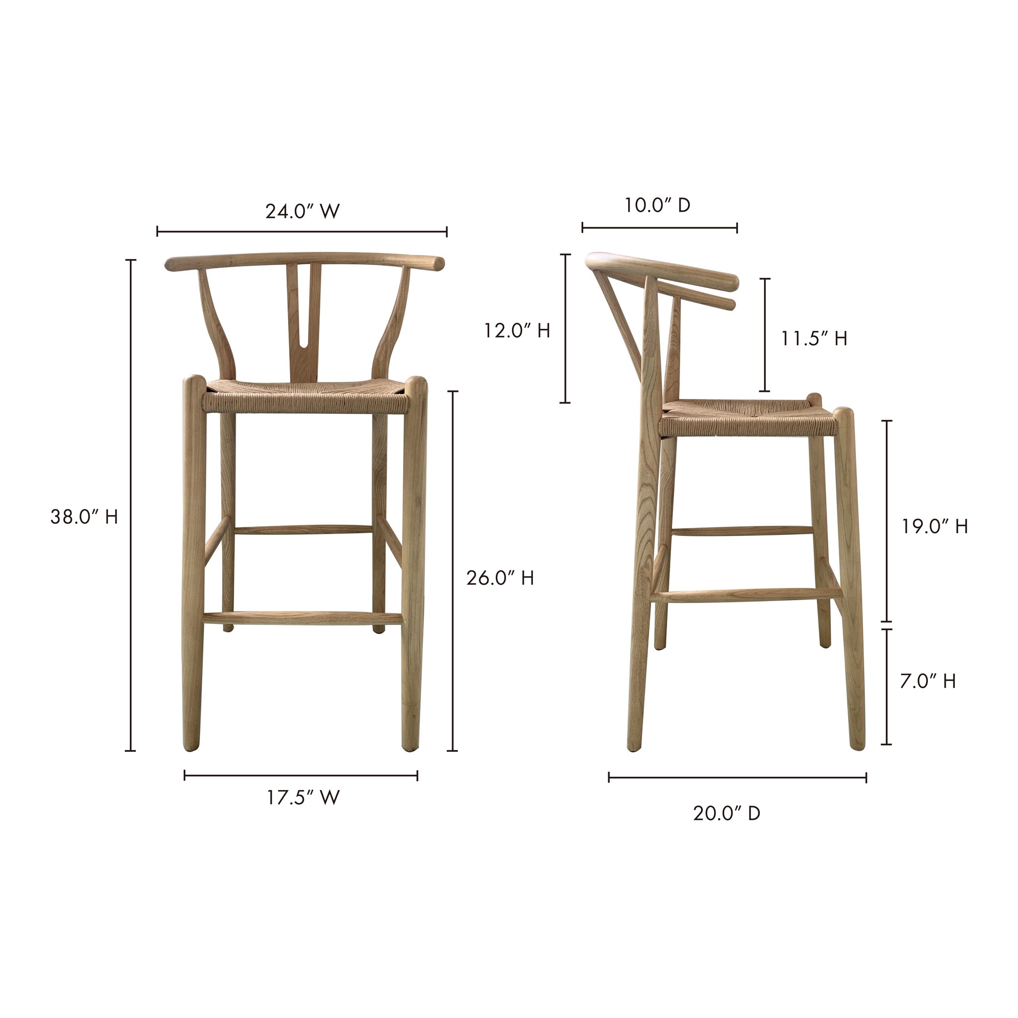 Ventana Counter Stool Natural - Central Designs