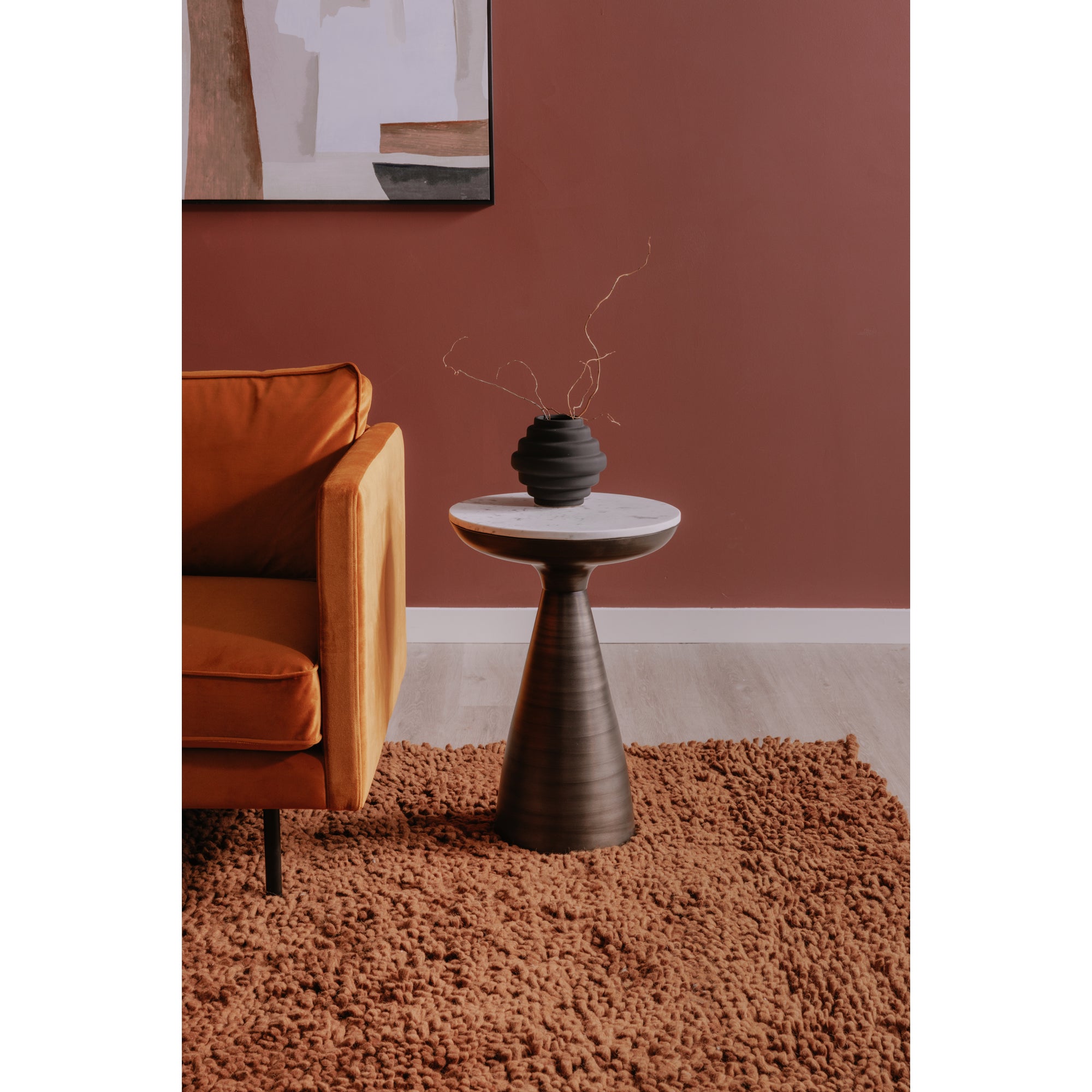 Font Side Table White Marble - Central Designs
