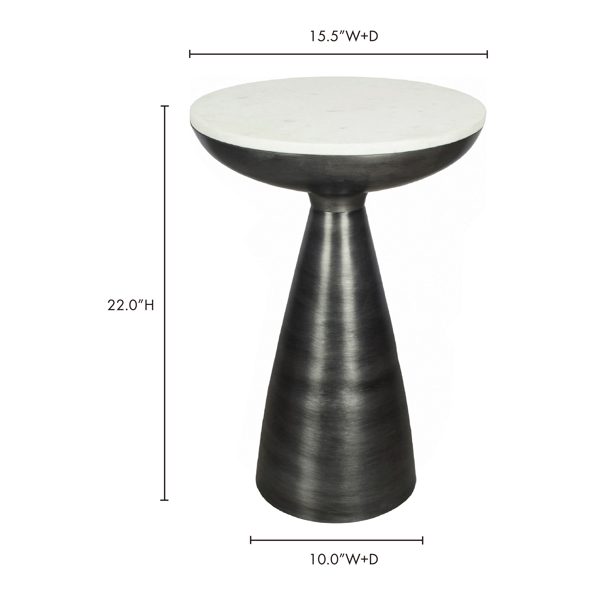 Font Side Table White Marble - Central Designs