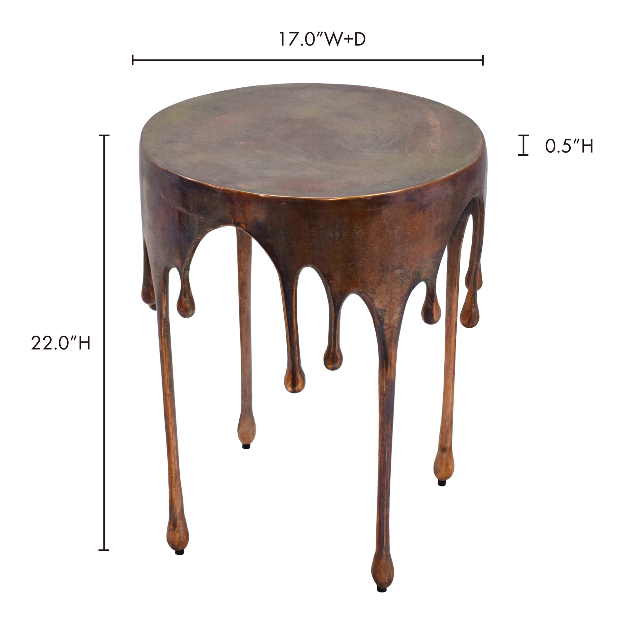 Copperworks Accent Table Antique Copper - Central Designs