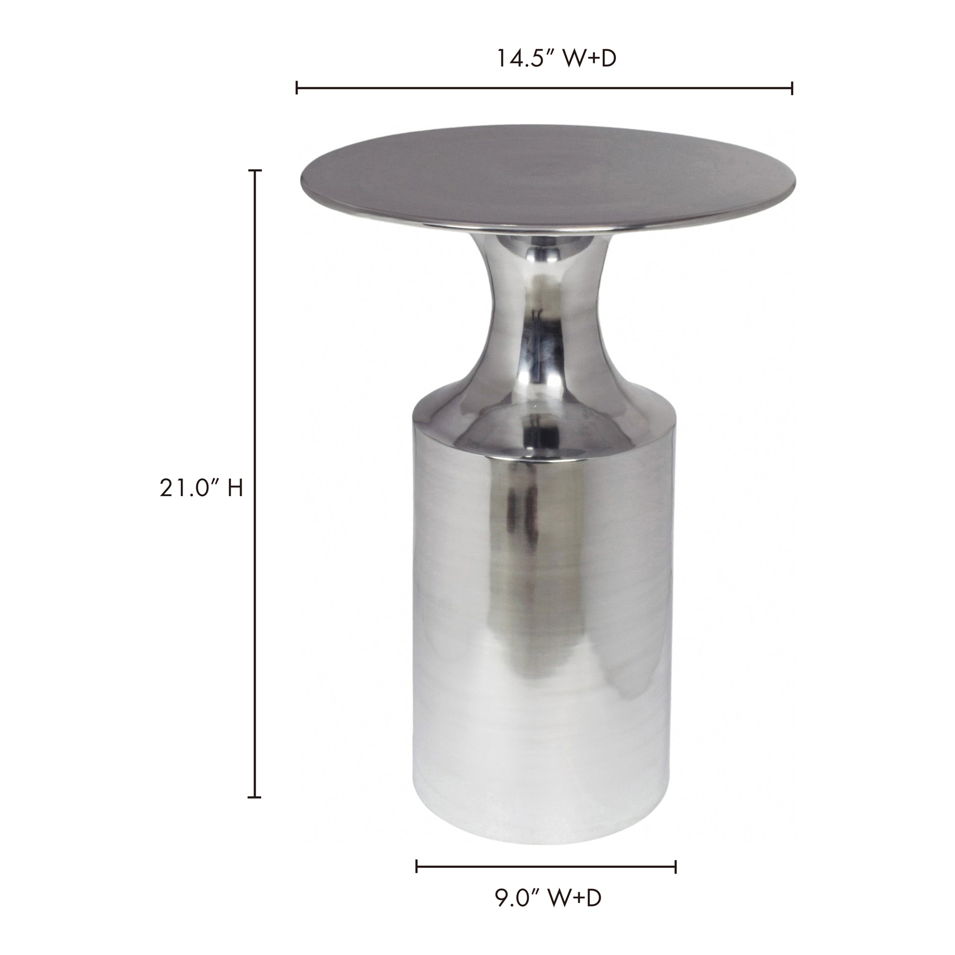 Rassa Accent Table Polished Silver - Central Designs