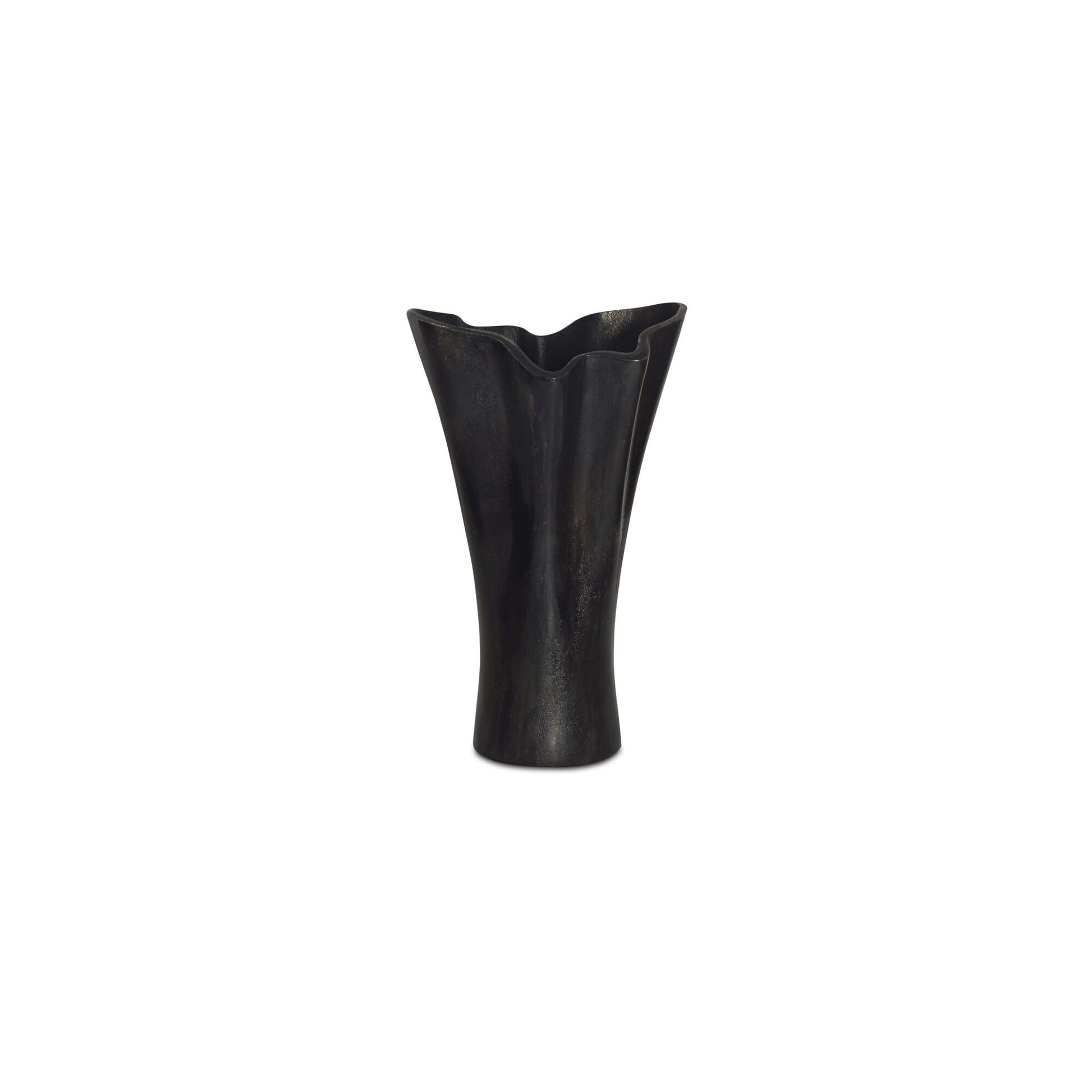 Yeri Cast Aluminum Vase Black - Central Designs