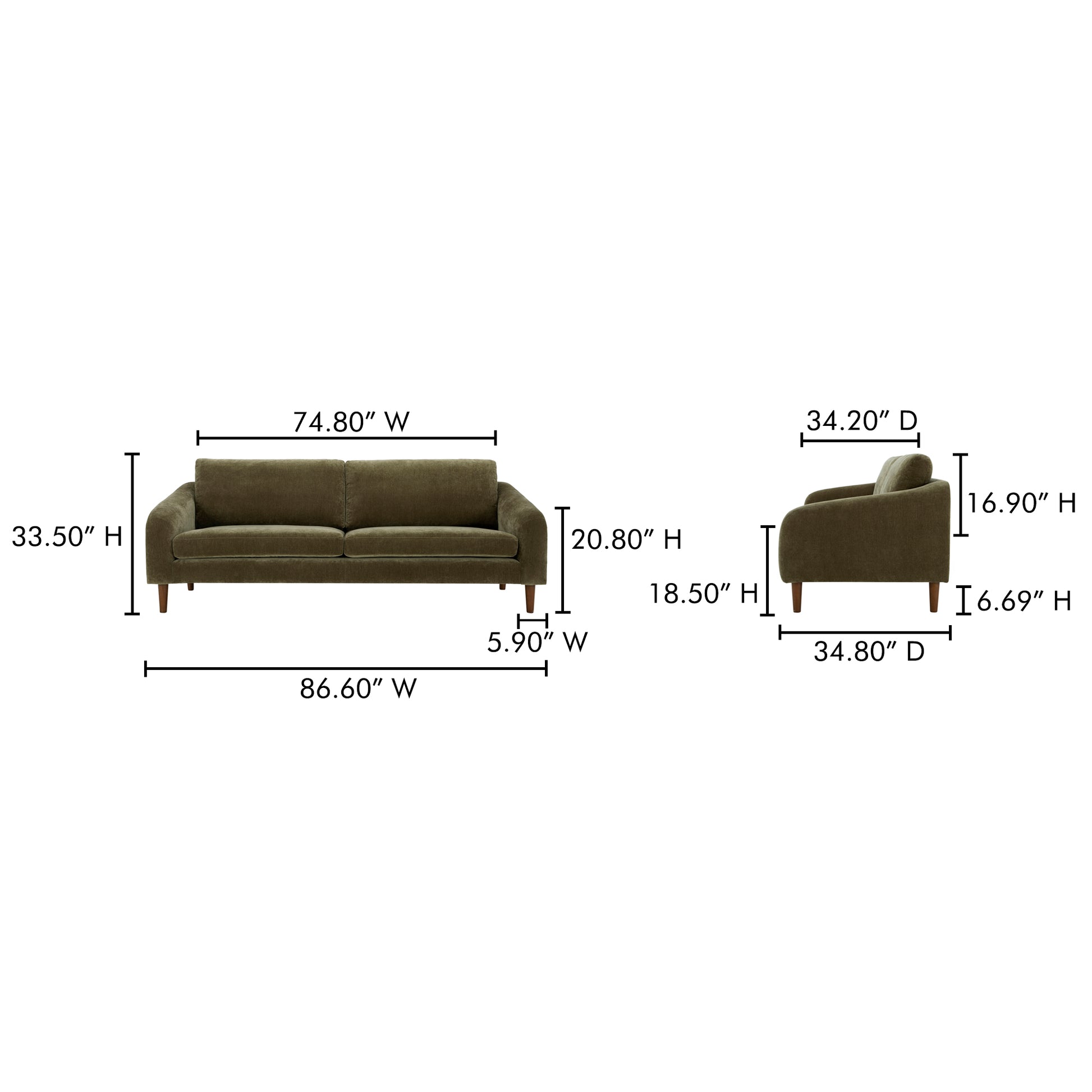 Quinn Sofa Cedar Green - Central Designs