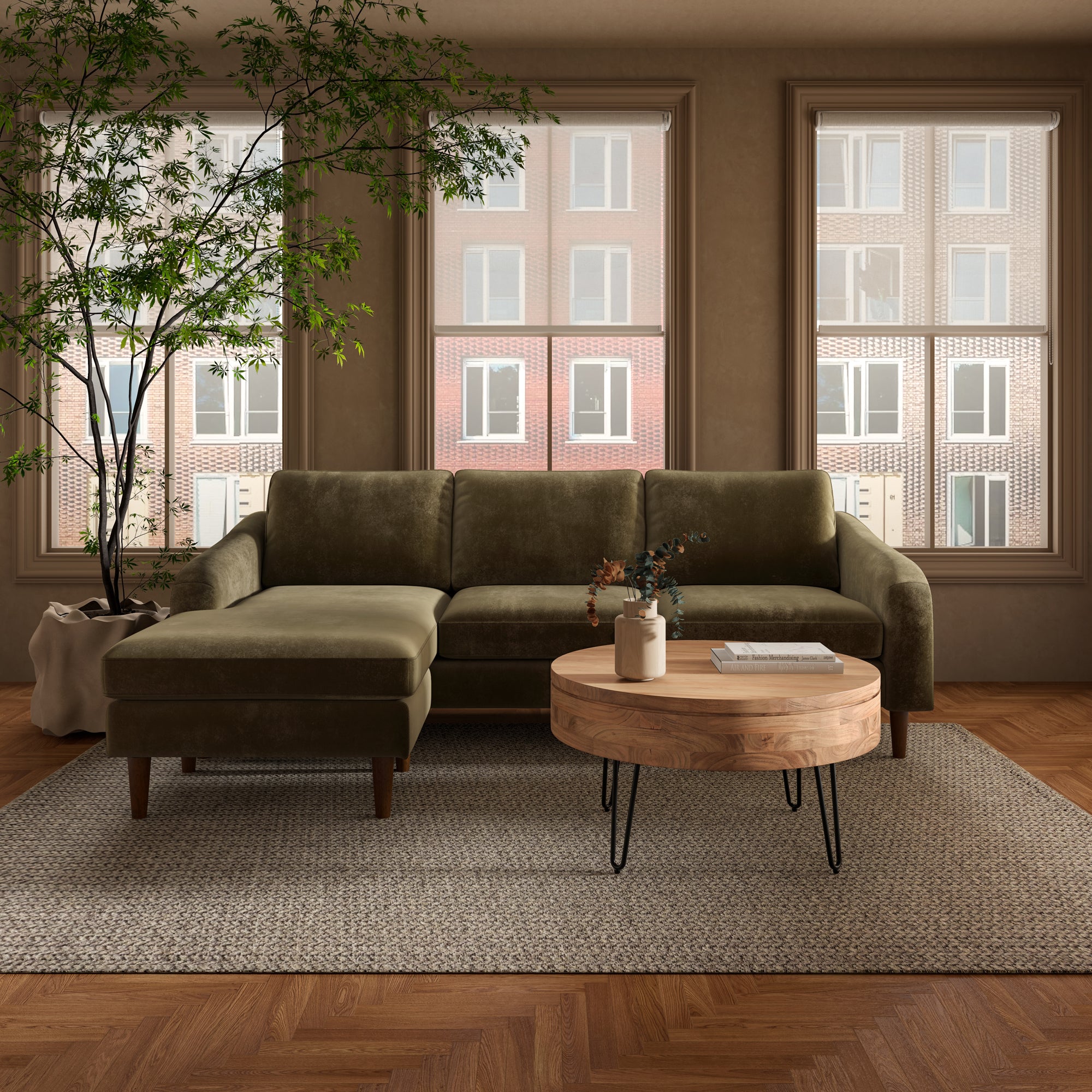 Quinn Sectional Cedar Green - Central Designs