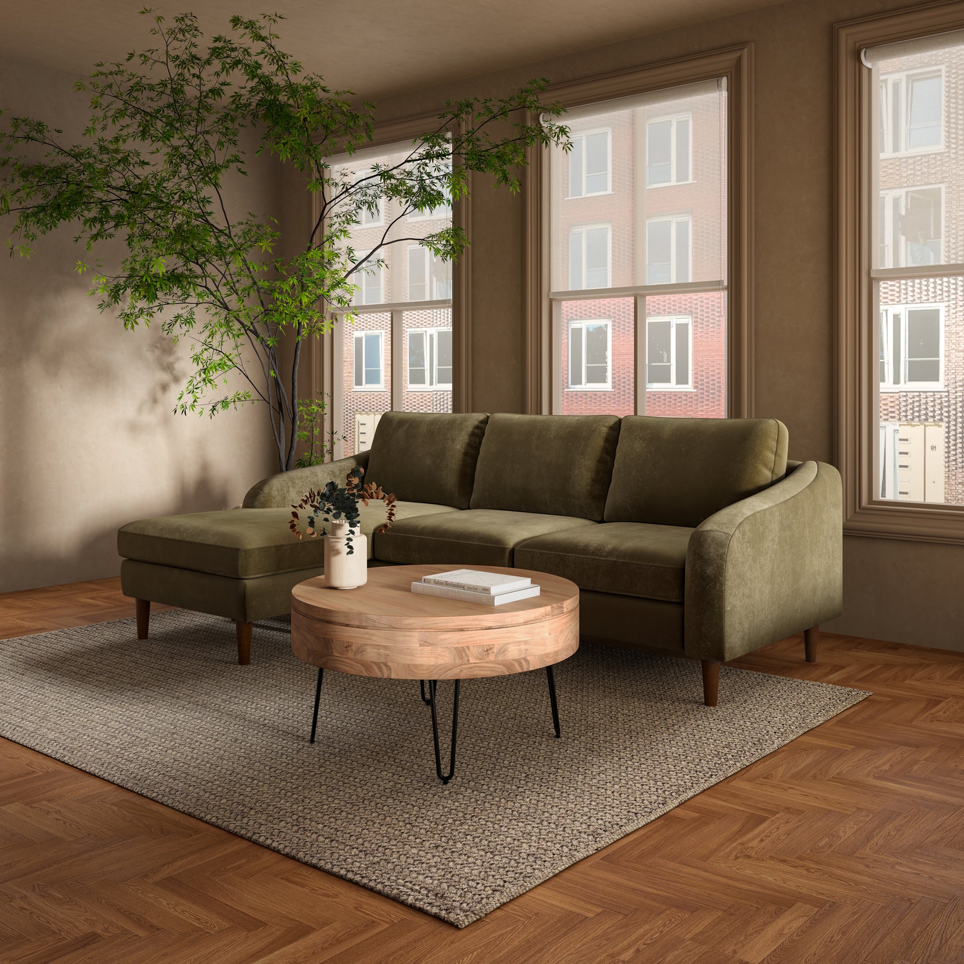 Quinn Sectional Cedar Green - Central Designs