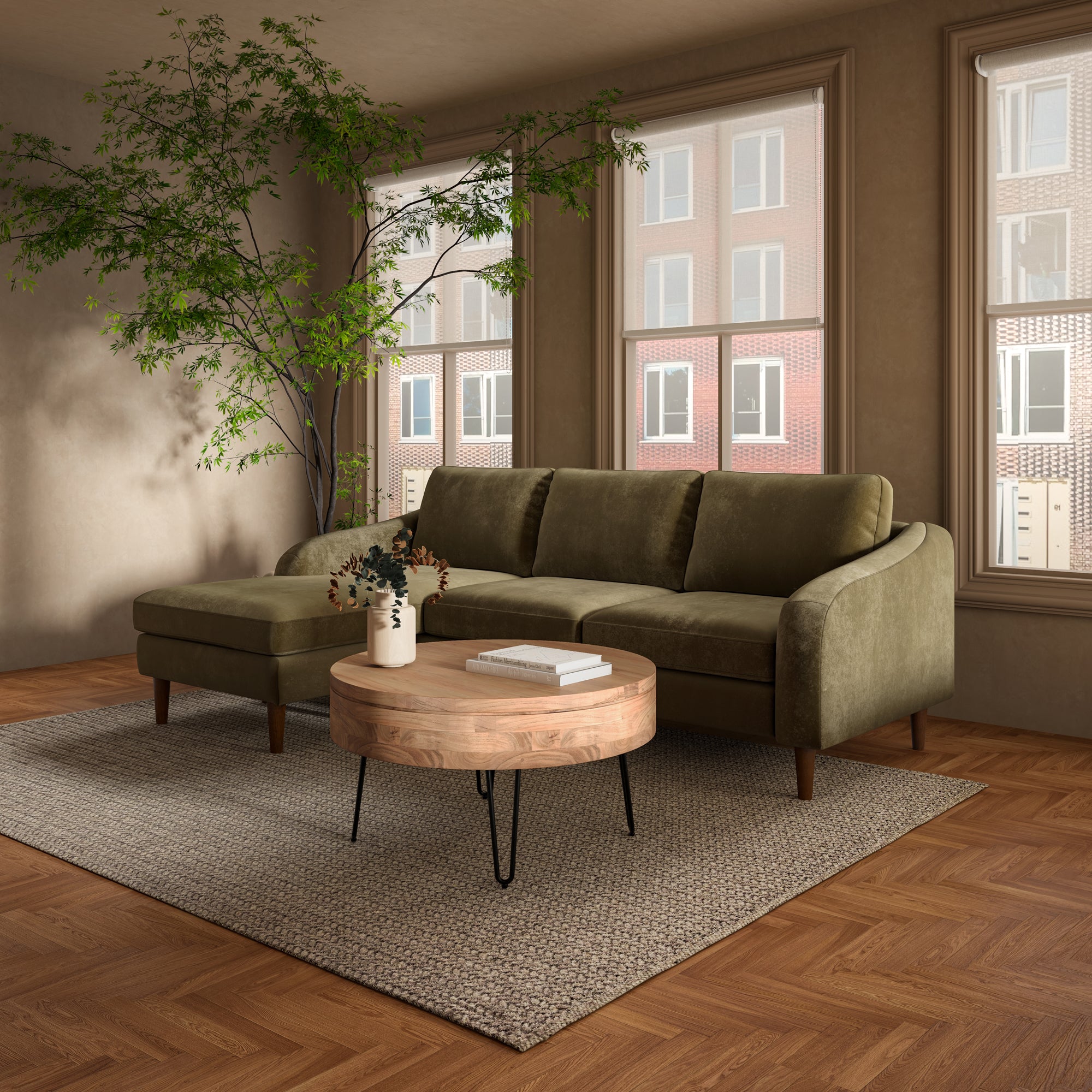 Quinn Sectional Cedar Green - Central Designs