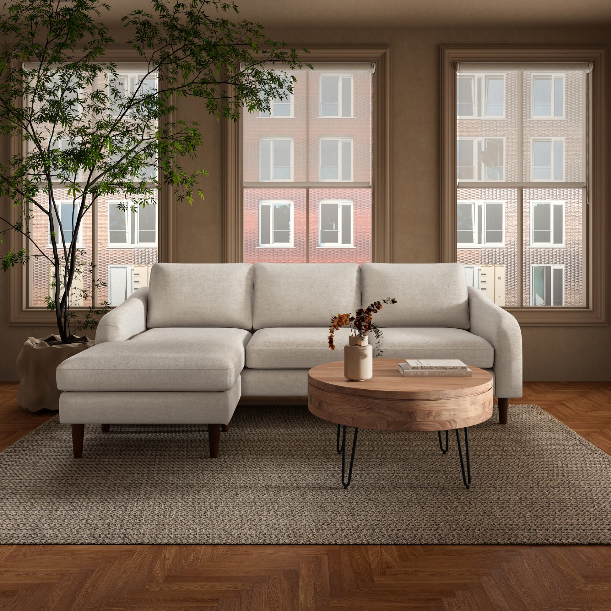 Quinn Sectional Oatmeal - Central Designs