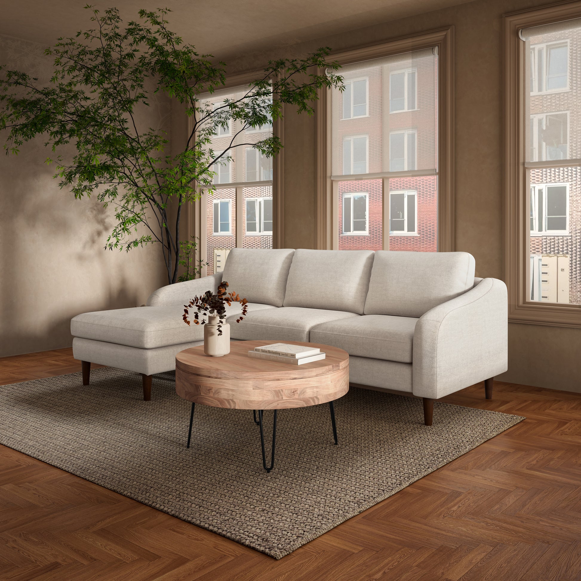 Quinn Sectional Oatmeal - Central Designs