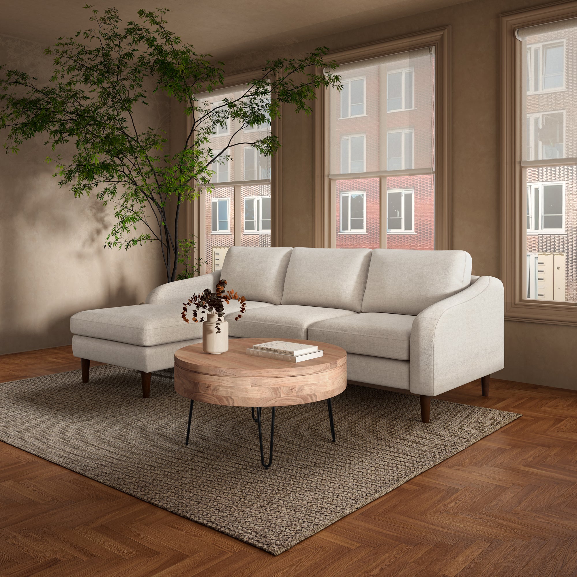 Quinn Sectional Oatmeal - Central Designs