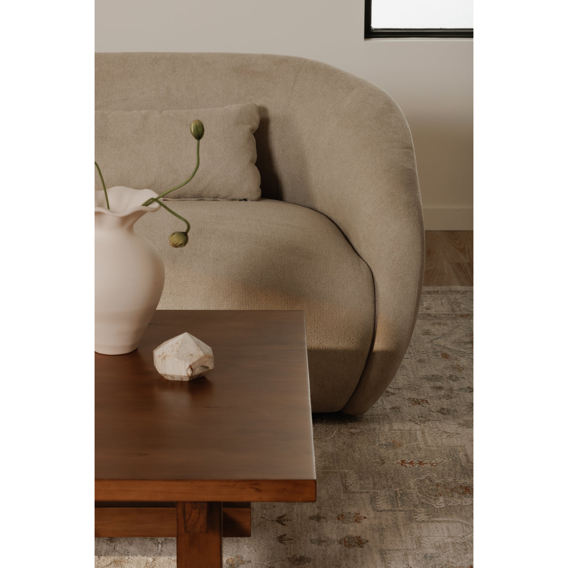 Amelia Left Arm Facing Chair Warm White - Central Designs