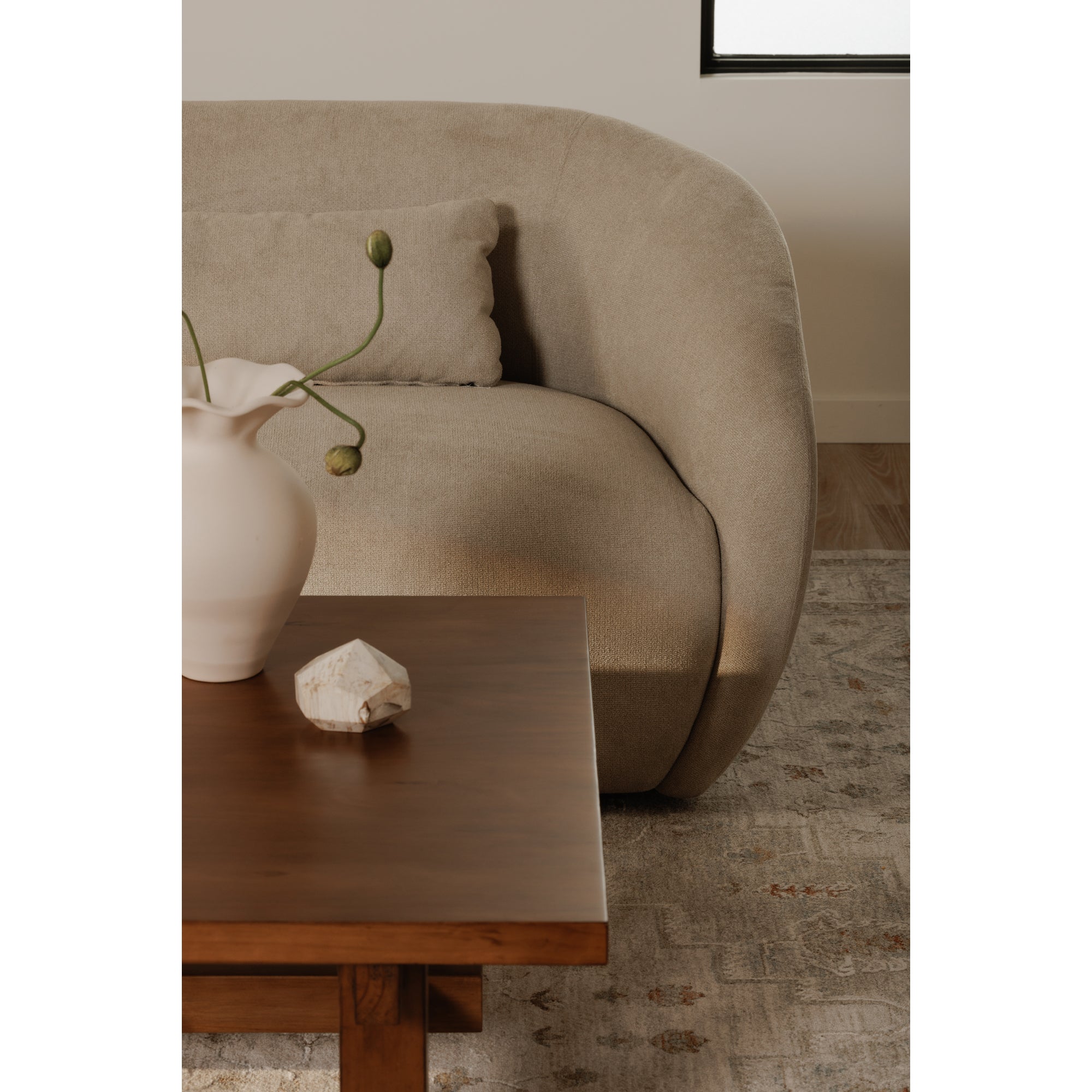 Amelia Left Arm Facing Chair Warm White - Central Designs