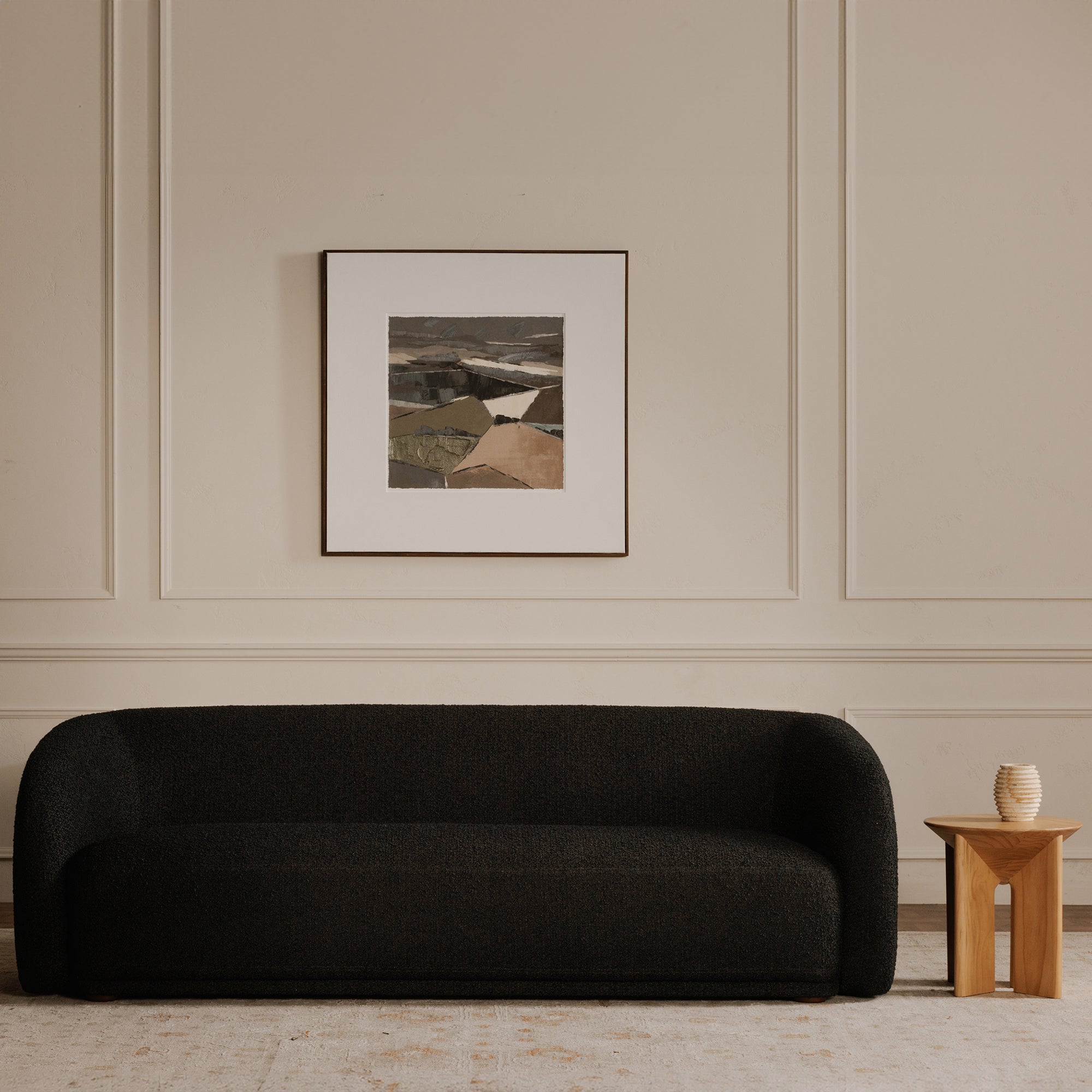 Faye Sofa Black Boucle - Central Designs