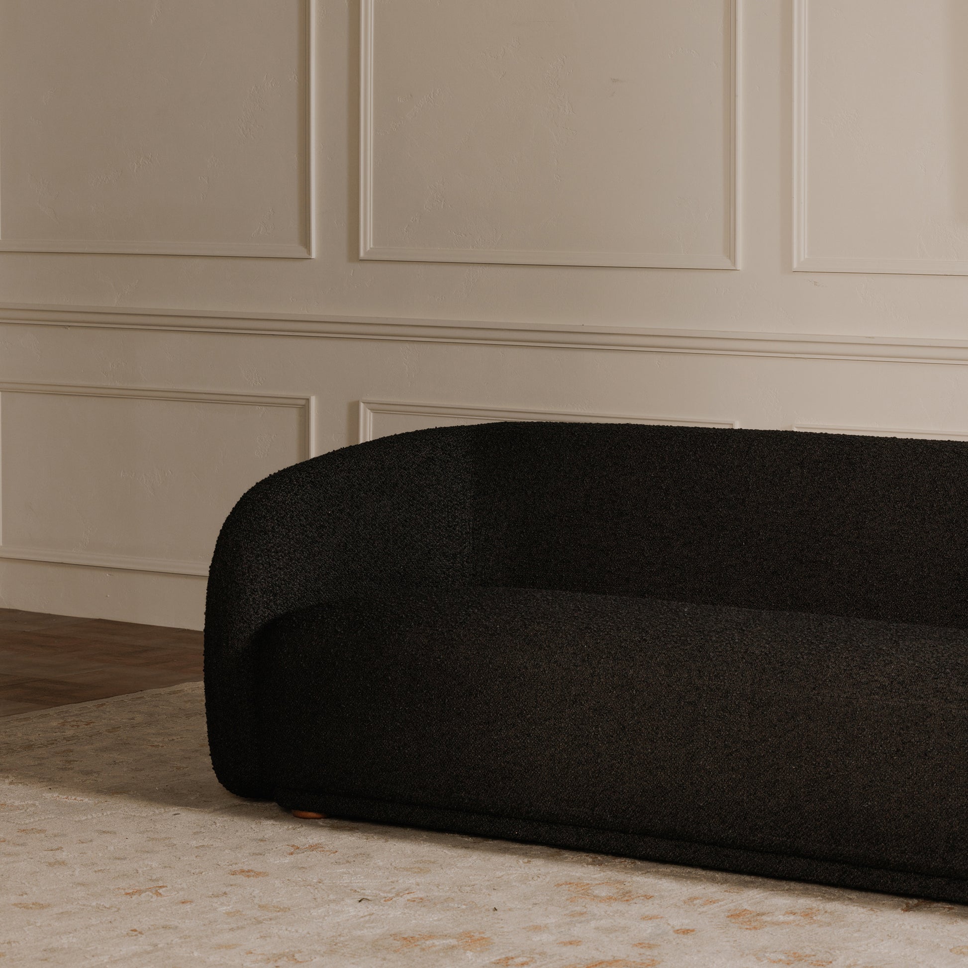Faye Sofa Black Boucle - Central Designs