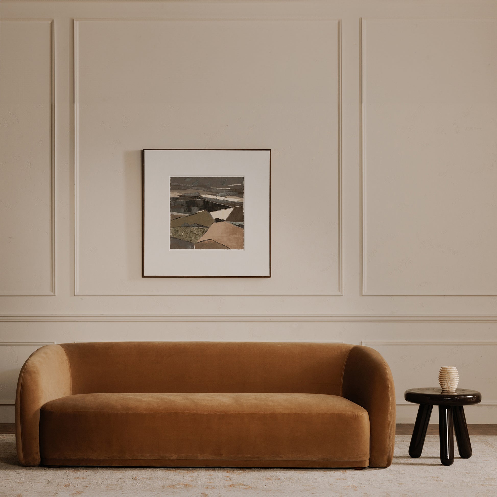 Faye Sofa Tan Faux Mohair - Central Designs