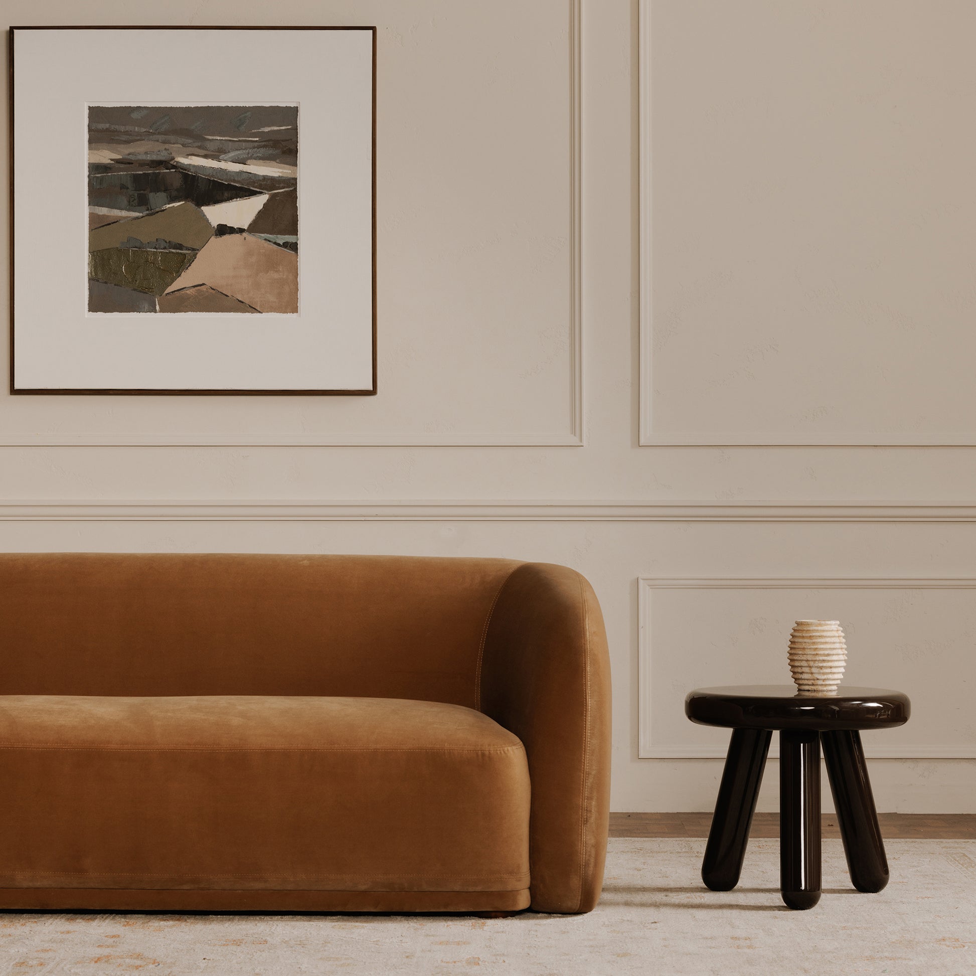 Faye Sofa Tan Faux Mohair - Central Designs