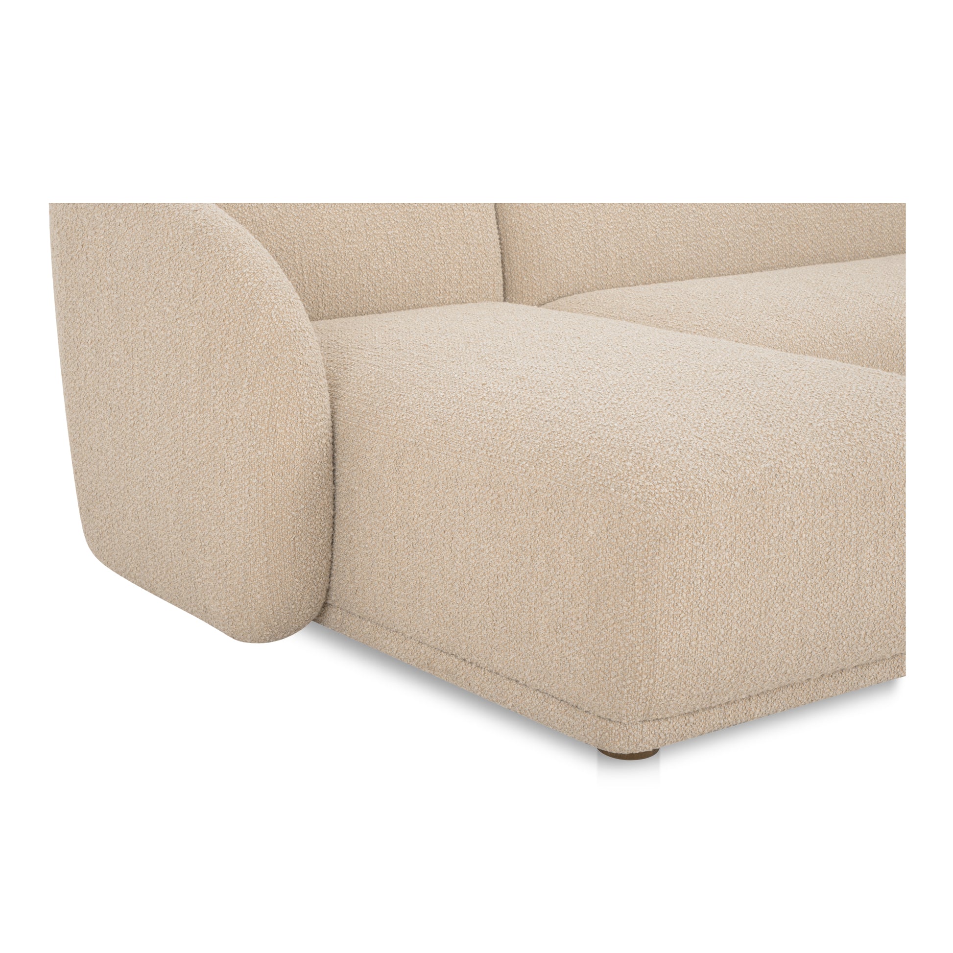 Faye Left Sectional Beige Boucle - Central Designs