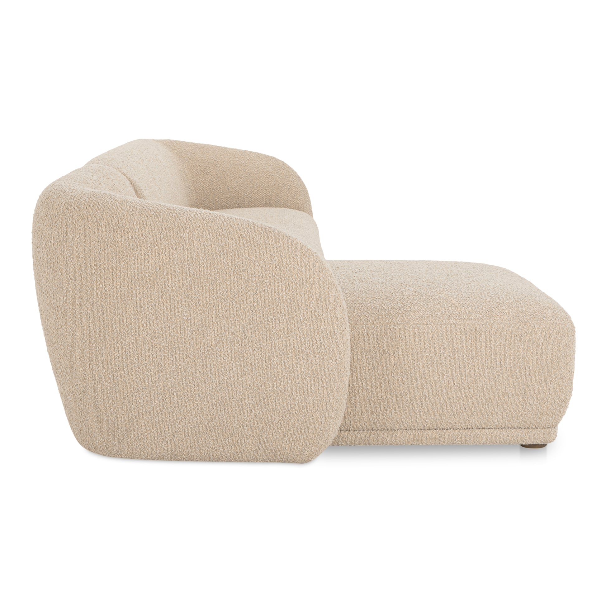 Faye Left Sectional Beige Boucle - Central Designs