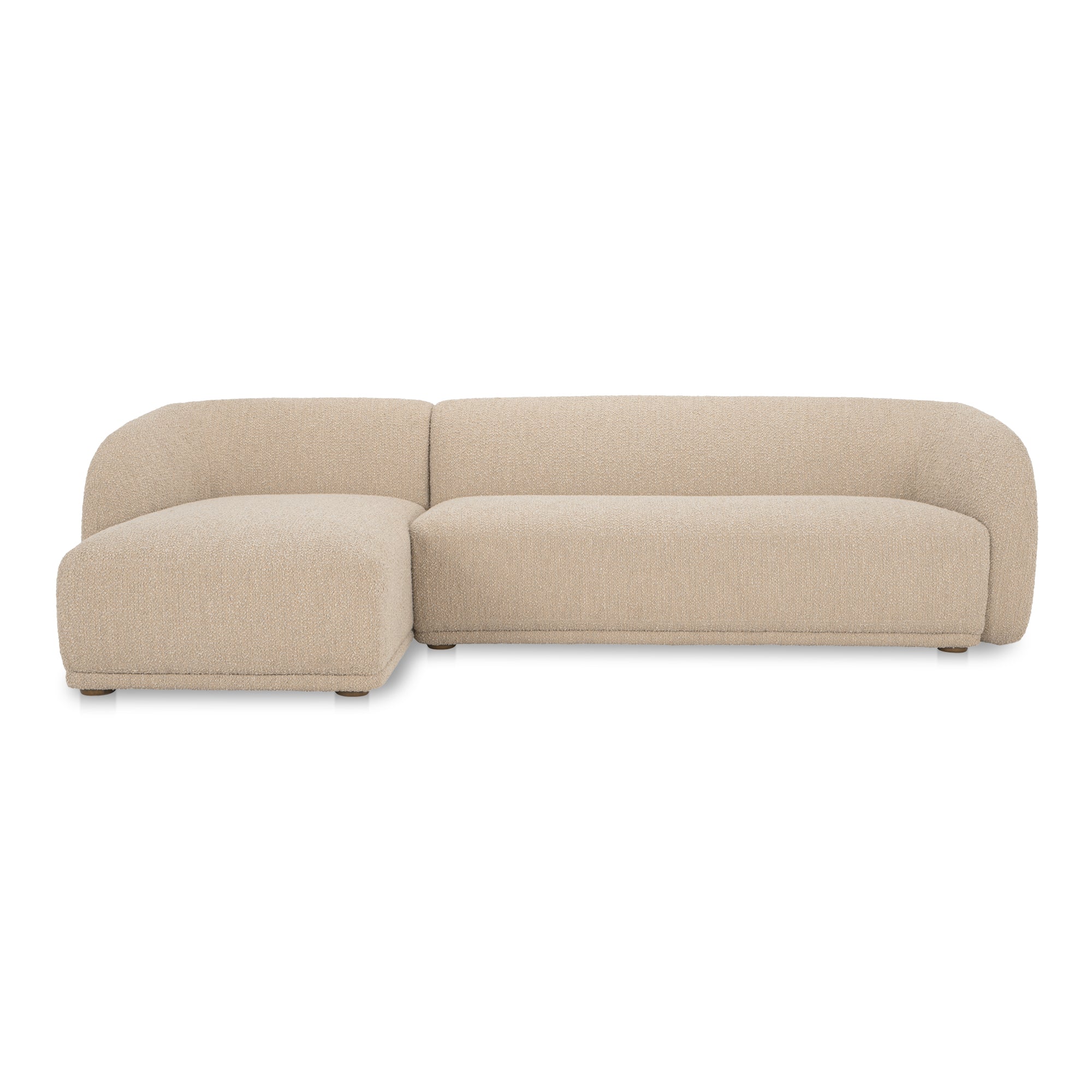Faye Left Sectional Beige Boucle - Central Designs